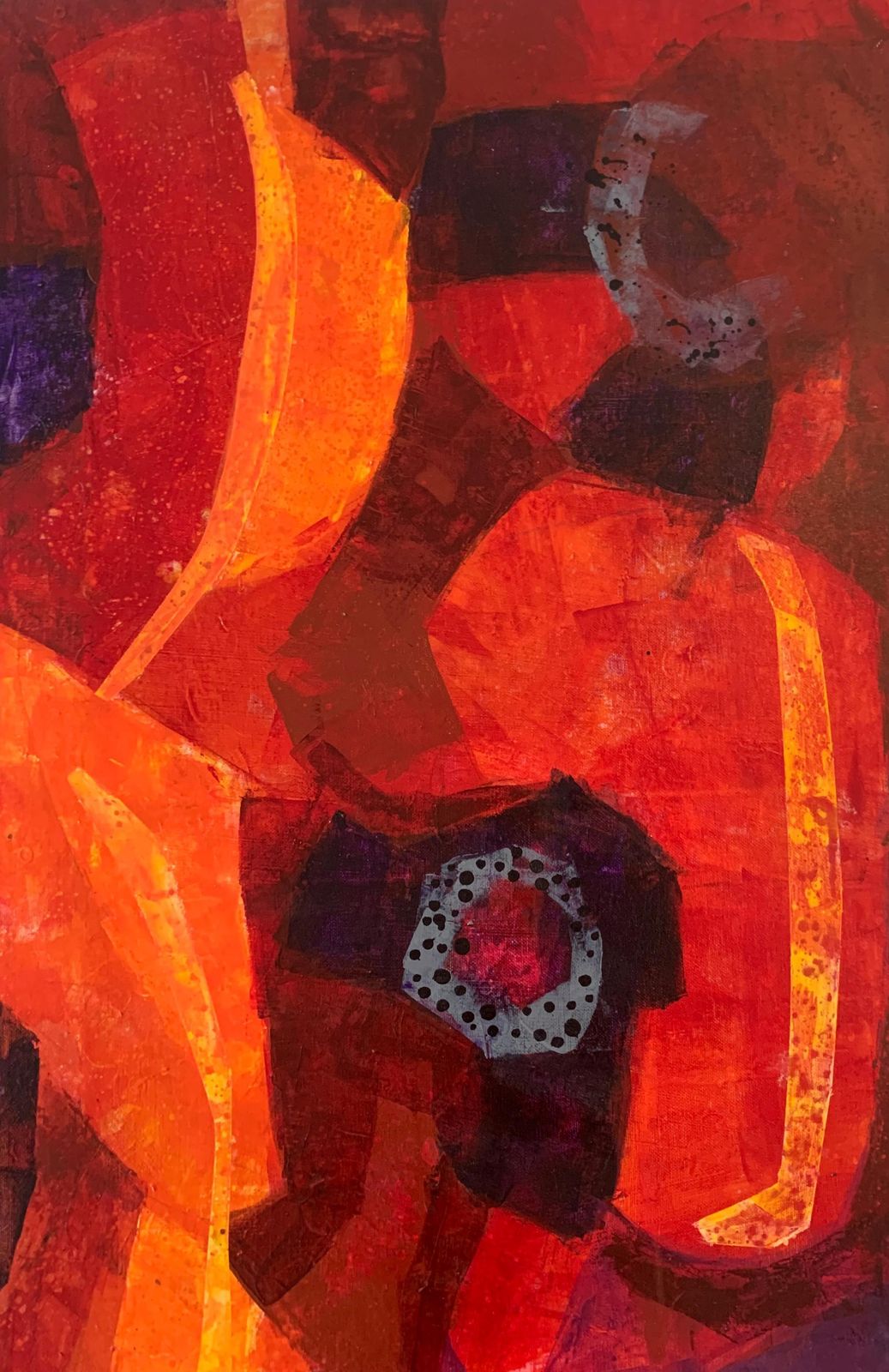 Anna Masiul Gozdeckaorange Poppies. Contemporary Abstract & Figurative Painting Acrylic, Polish Art2023 photo for sale