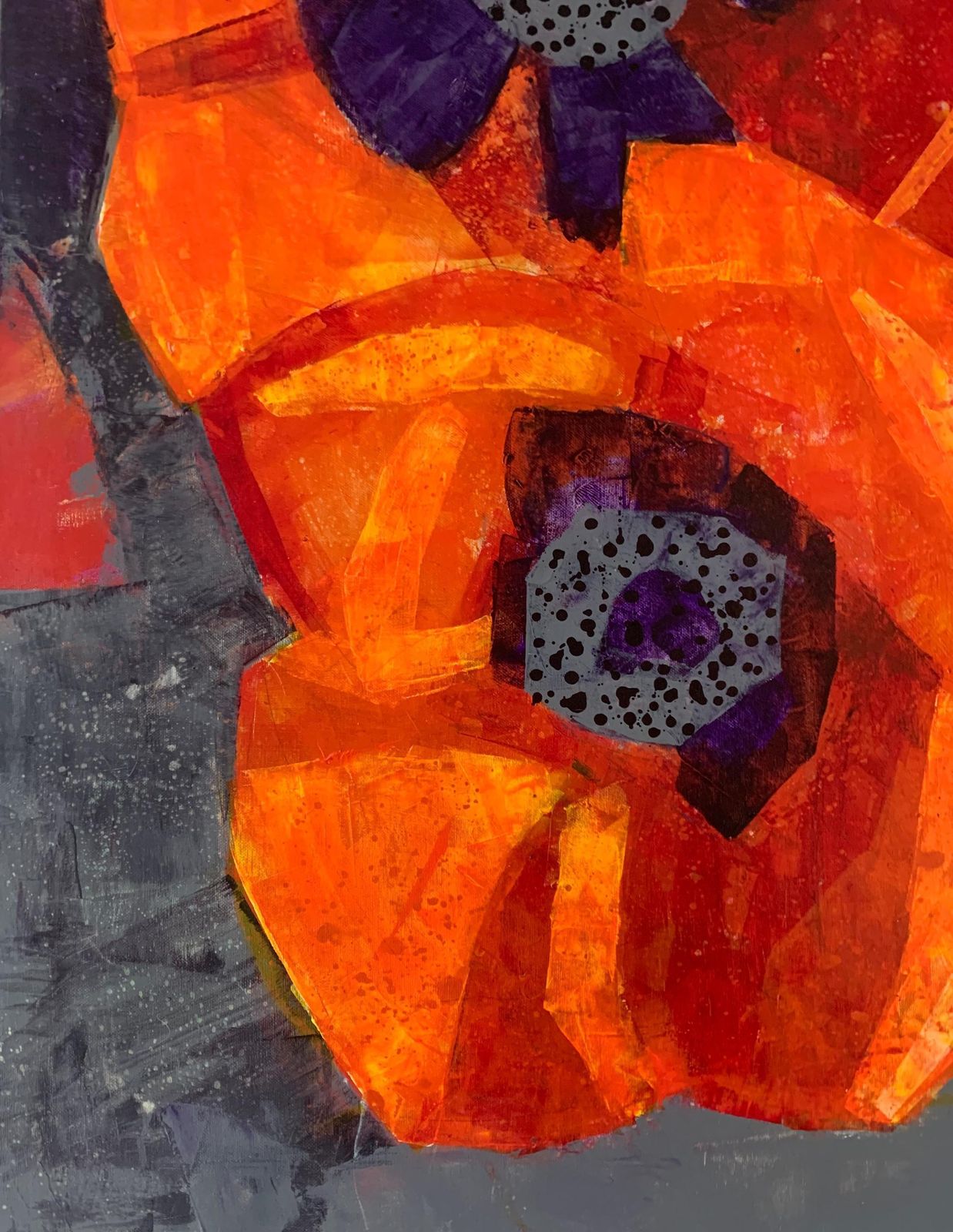 Anna Masiul Gozdeckaorange Poppies. Contemporary Abstract & Figurative Painting Acrylic, Polish Art2023 photo 1458.0