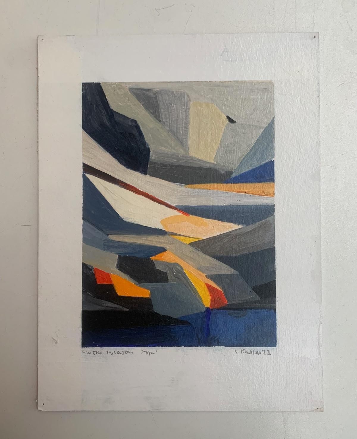 Sergiusz Powałkawielki Furkotny Staw. Abstract Landscape, Acrylic Painting, Tatra Mountains2022 photo furniture
