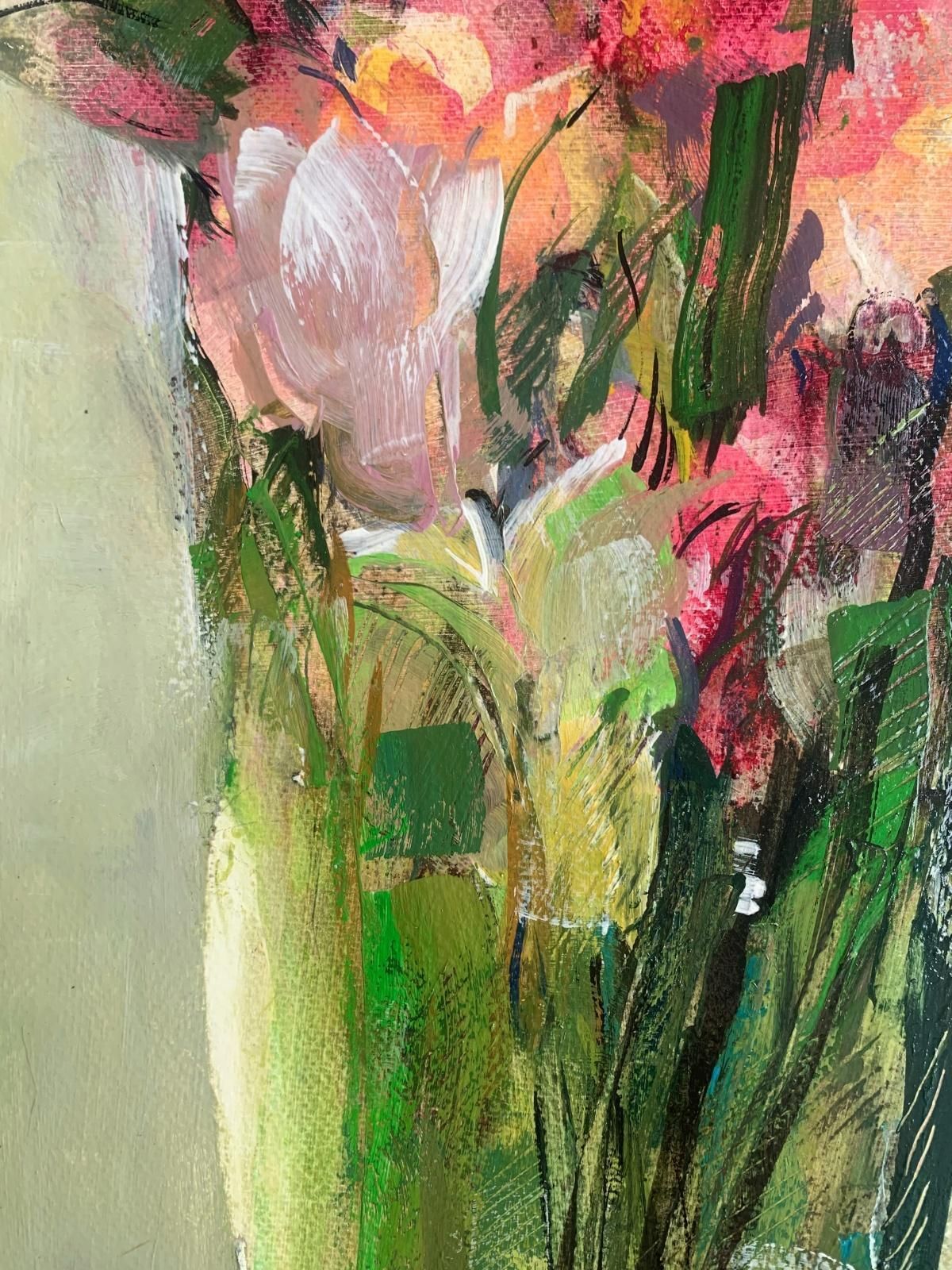 Bożena Lesiaktulips. Gouache Painting, Abstract, Figurative, Flowers, Polish Art2024 photo for sale