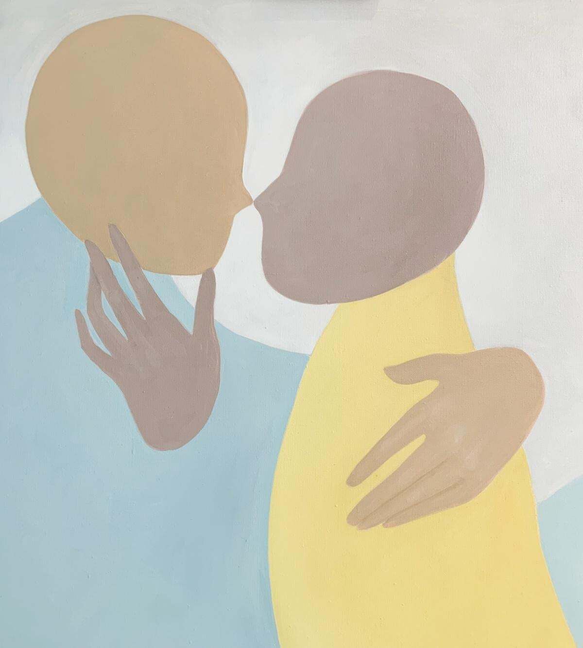 Waleria Matelskain Embrace. Figurative Oil Painting, Young Art, European Artist2023 photo 1544.0
