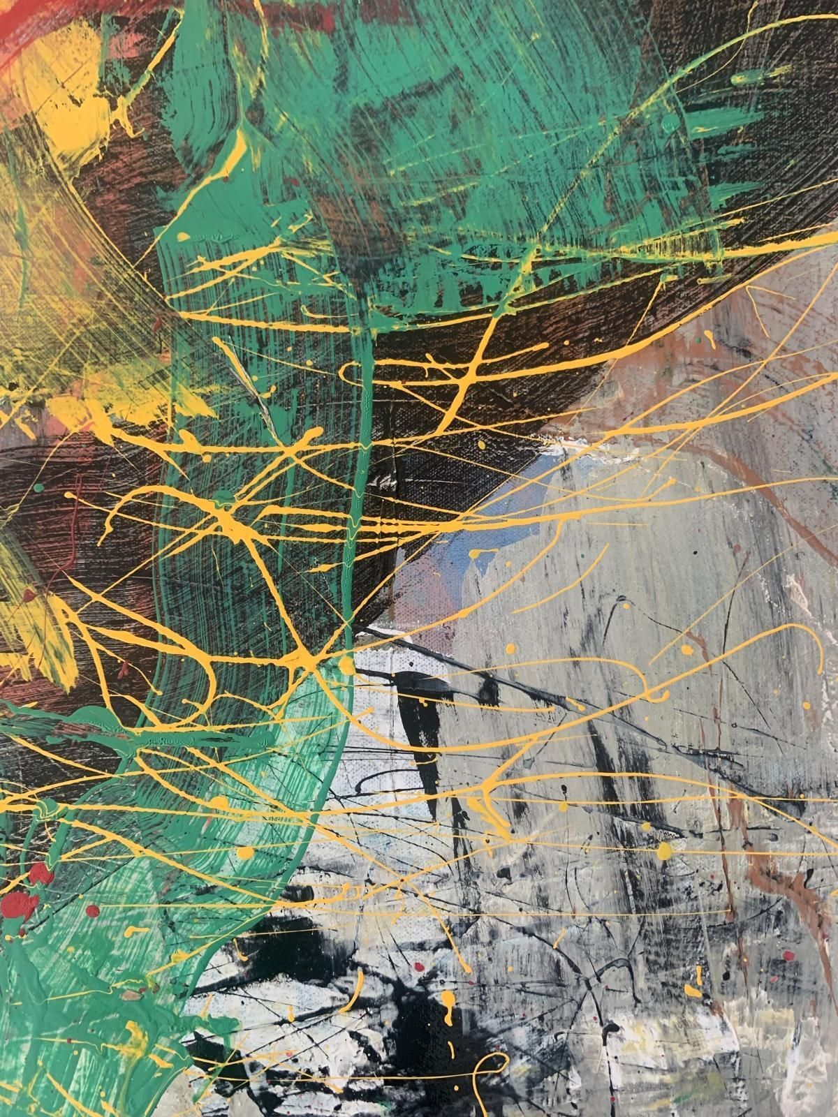 Monika Rossaabstraction. Contemporary Abstract Oil Painting, Colorful, Dynamic, Polish Art2023 photo furniture