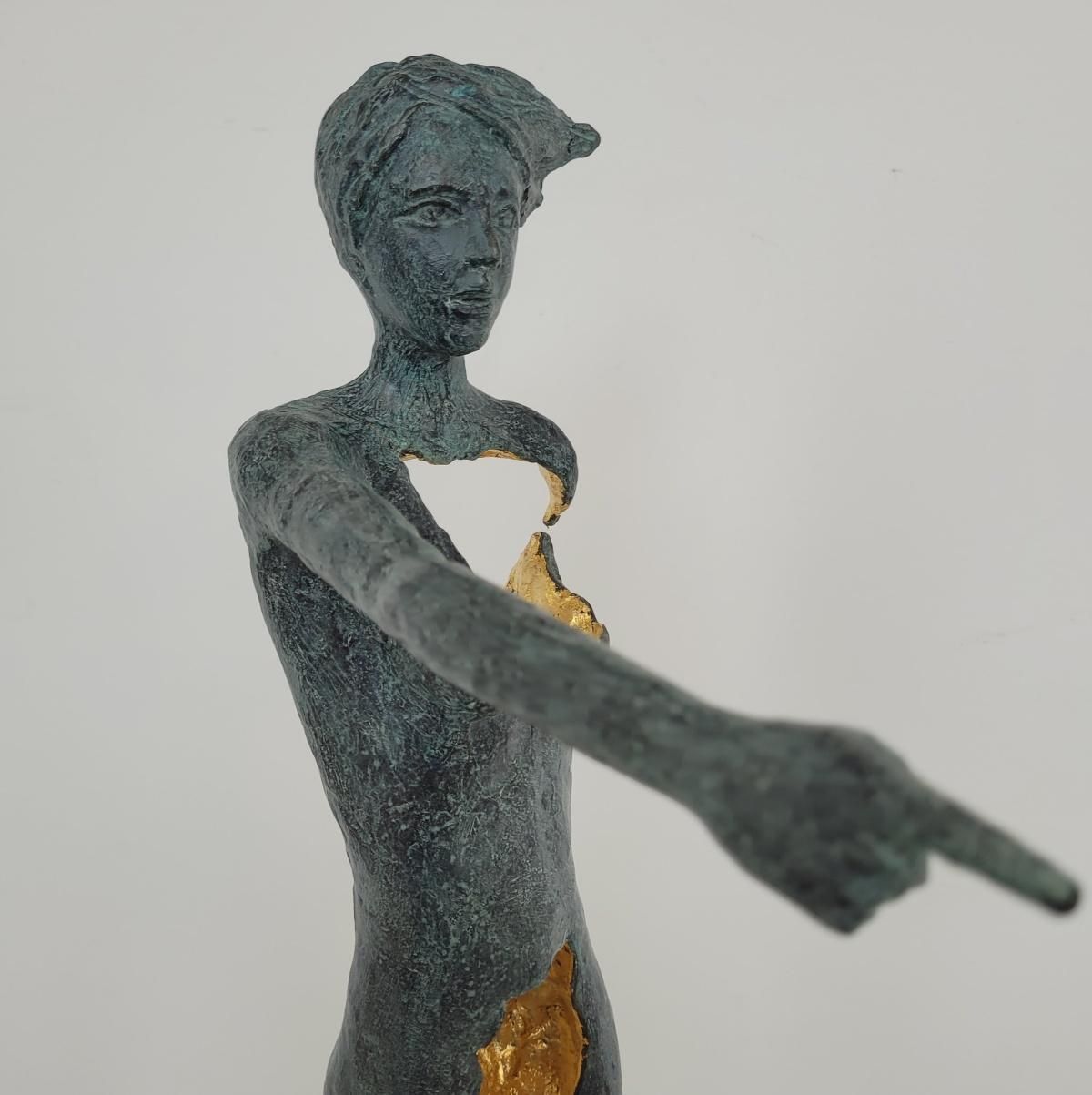 photo furniture Antonio Giancaterinoa Walking Girl. Contemporary Bronze Sculpture, Limited Edition, Italian Artistca. 2020