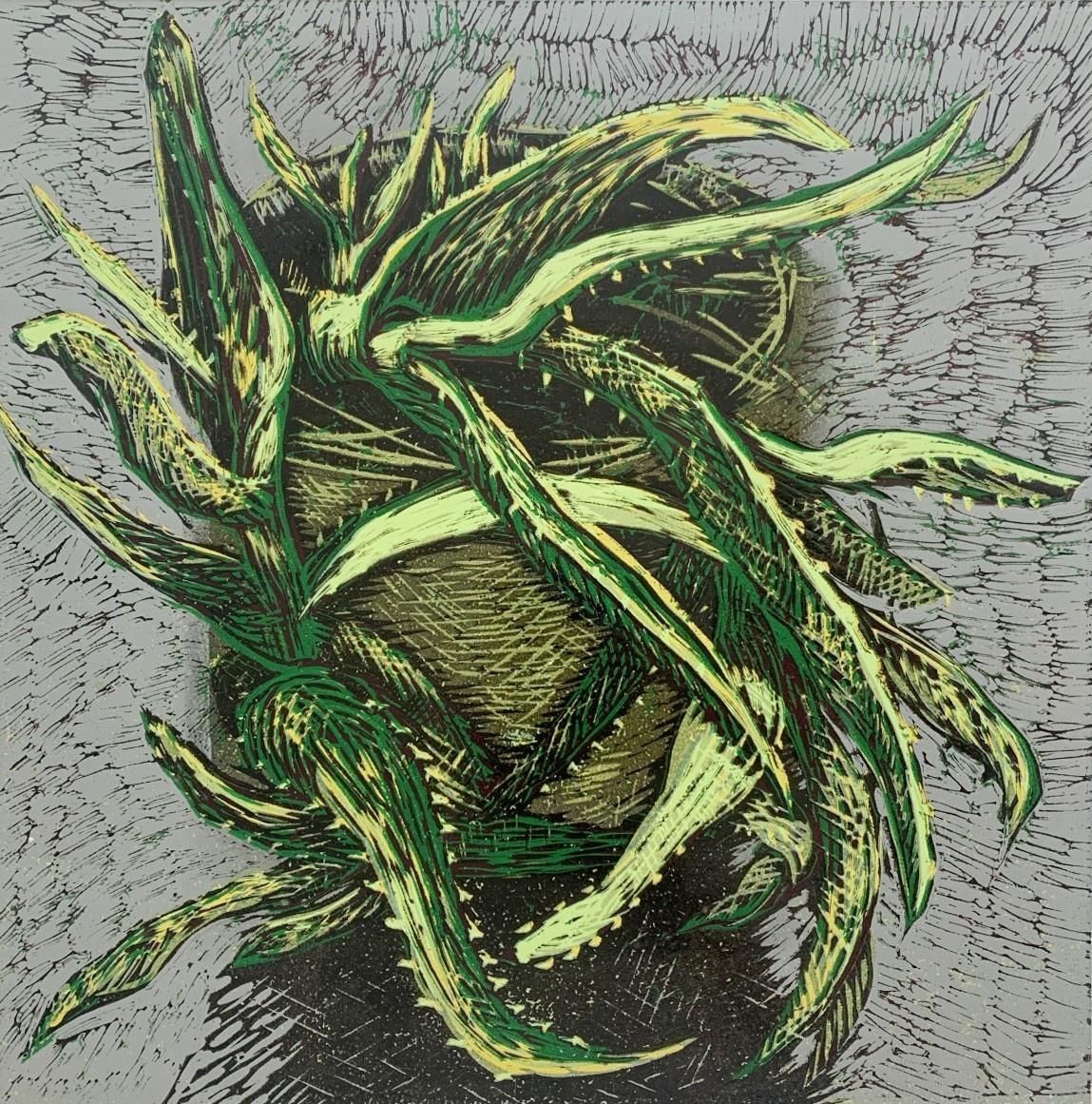 Marta Garbaczewskaaloe. Contemporary Figurative Limited Edition Linocut Still Life, Polish Artist2018