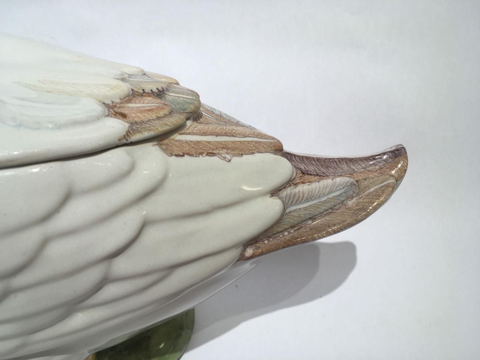 Italy Mid 18th Century White Majolica Duck By Manifattura Pasquale Antonibon photo Home Decor