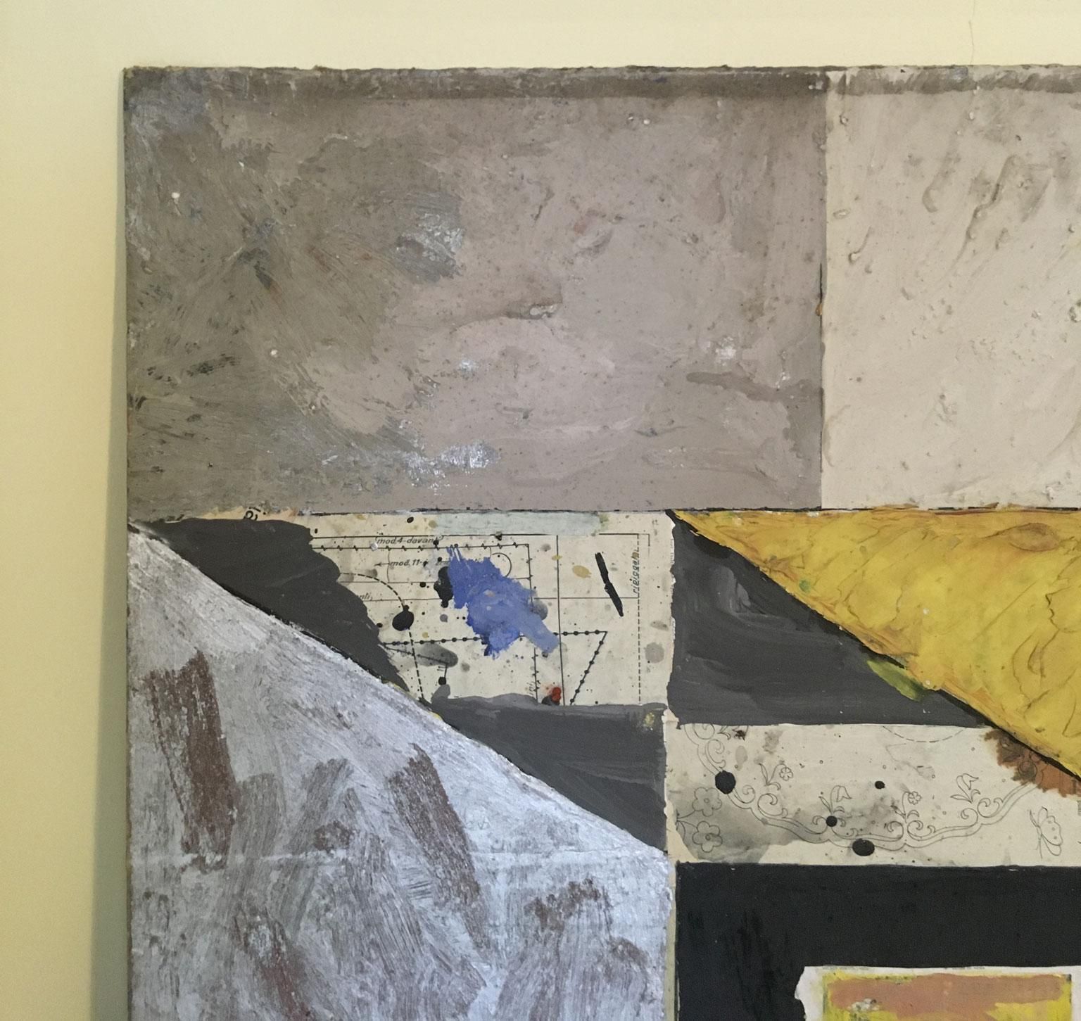 1960 Abstract Painting And Paper Collage Ermete By Ermete Lancini photo Art