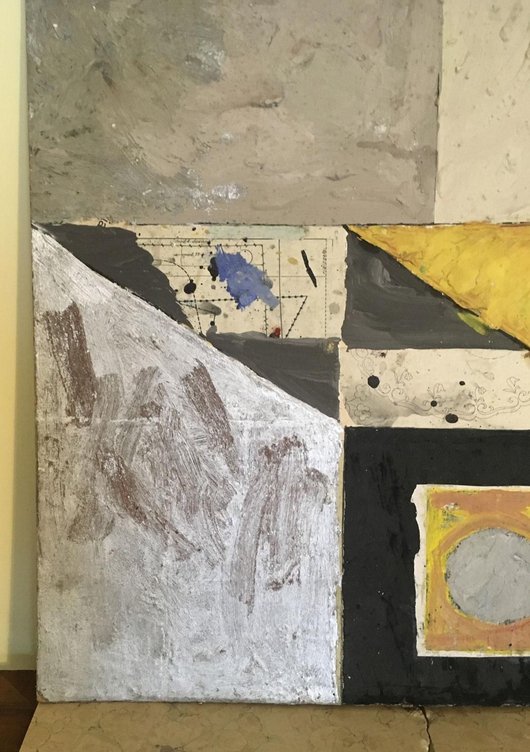 1960 Abstract Painting And Paper Collage Ermete By Ermete Lancini photo vinterior