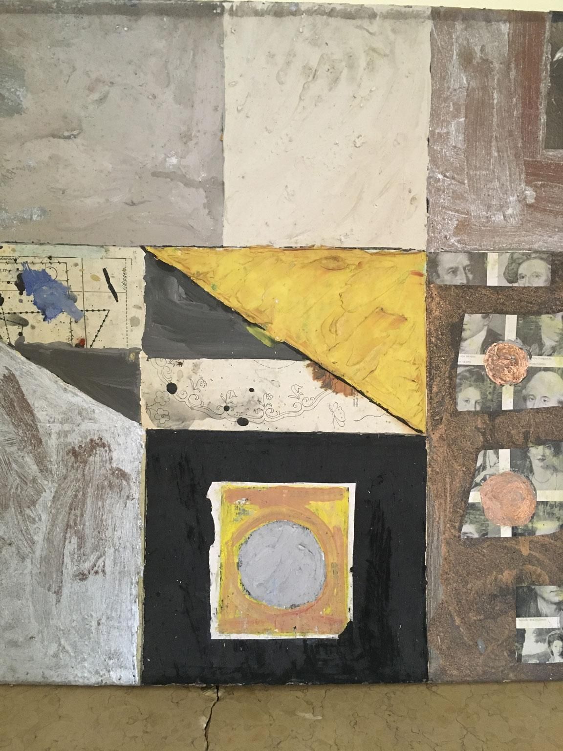1960 Abstract Painting And Paper Collage Ermete By Ermete Lancini photo buy