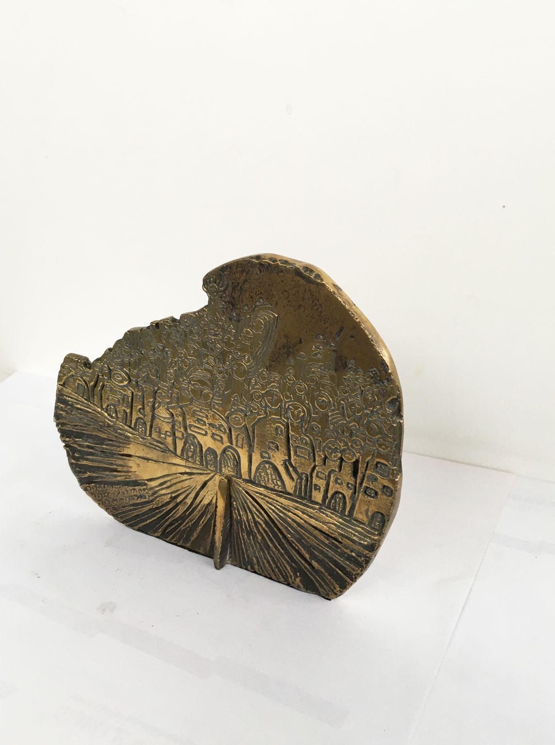 1980 Italy Bronze Abstract Sculpture By Luciana Matalon Gente E Dune photo Art