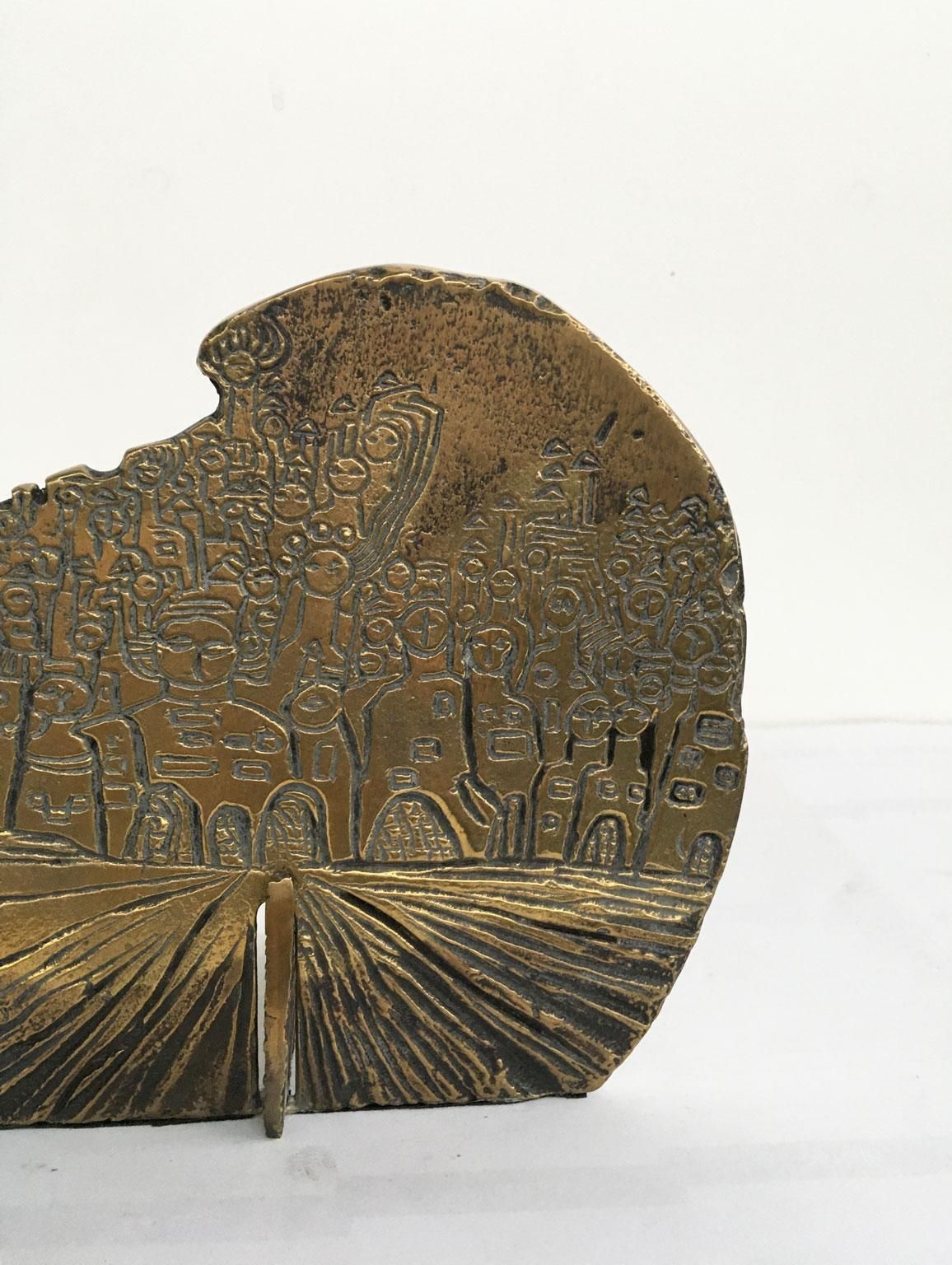 photo buy 1980 Italy Bronze Abstract Sculpture By Luciana Matalon Gente E Dune