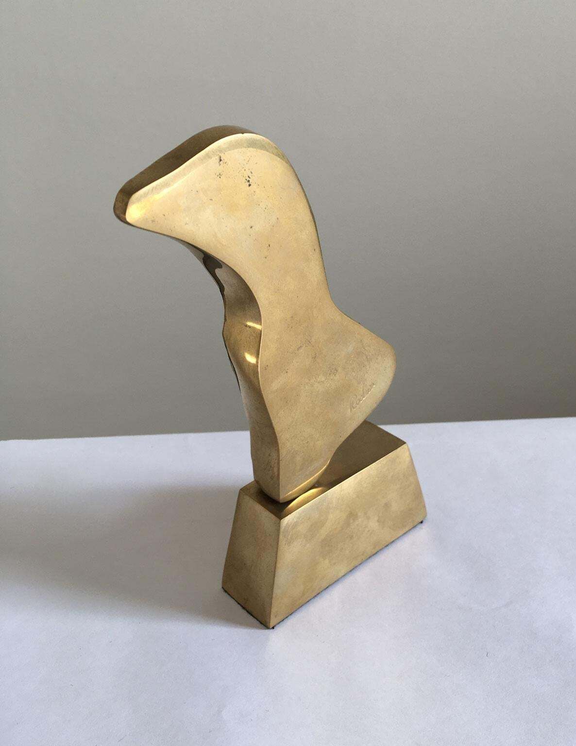 1980 Italy Post Modern Rodica Tanasescu Bronze Abstract Sculpture Muse photo vintage