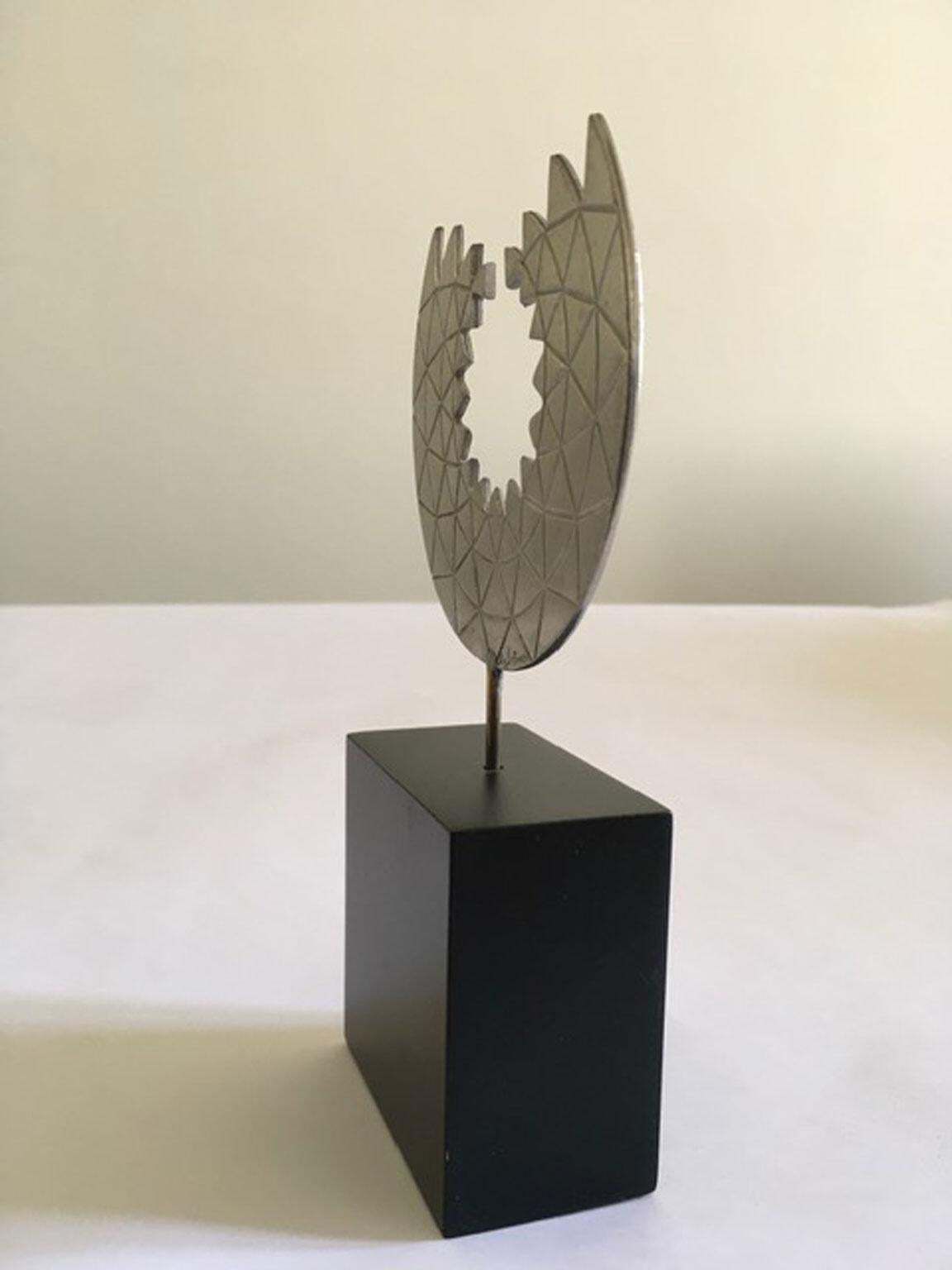 photo furniture 1986 Italy Post Modern Mirella Forlivesi Abstract Pewter Sculpture