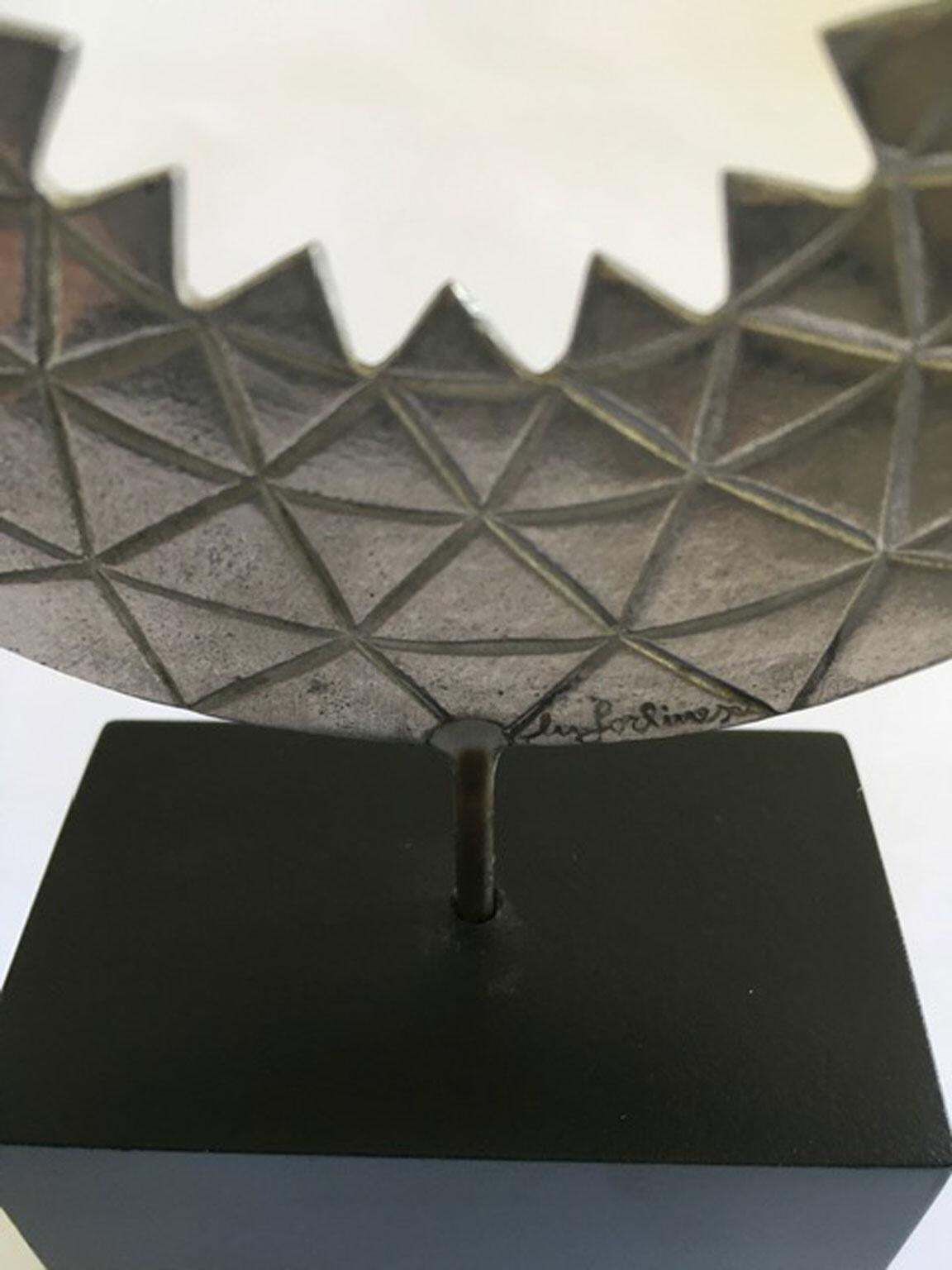 photo for sale 1986 Italy Post Modern Mirella Forlivesi Abstract Pewter Sculpture