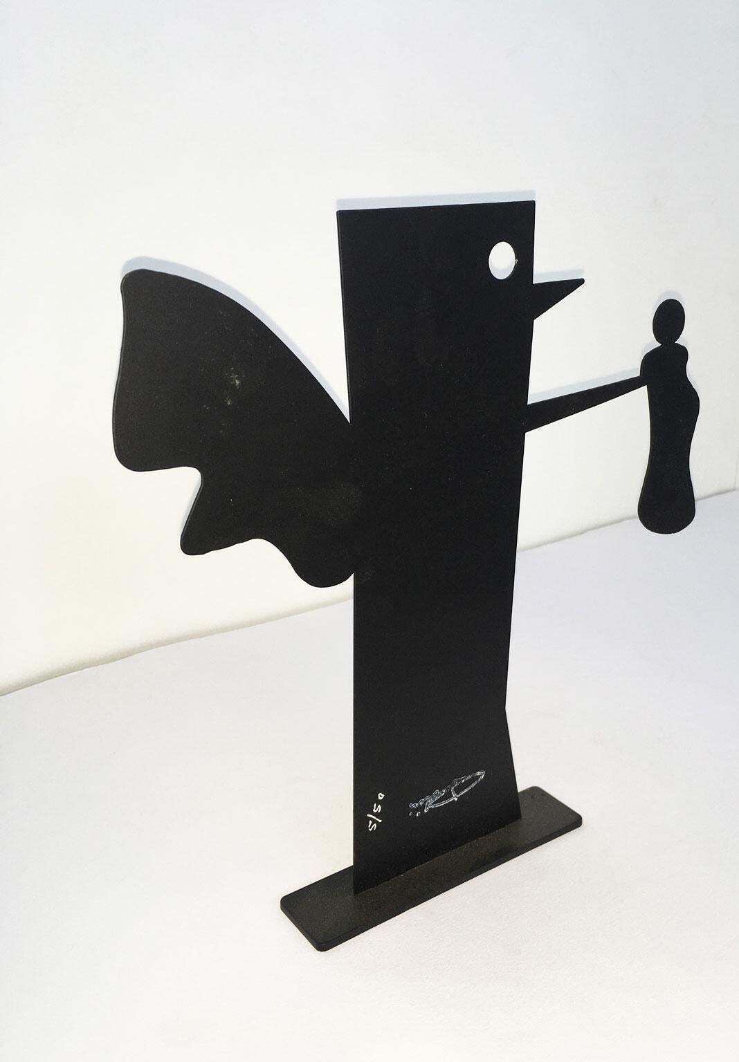 photo vinterior Italy 1980 Riccardo Dalisi Black Metal Painted Sculpture Caffellatte