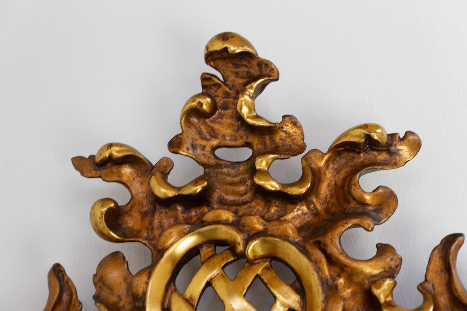 photo buy Antique Italian Rococo Style Carved Giltwood Mirror, Late 19th Century.