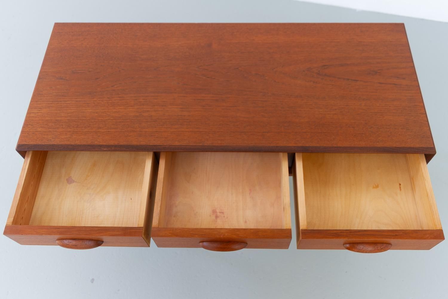 Danish Teak Sideboard With Three Drawers, 1960s. photo vinterior