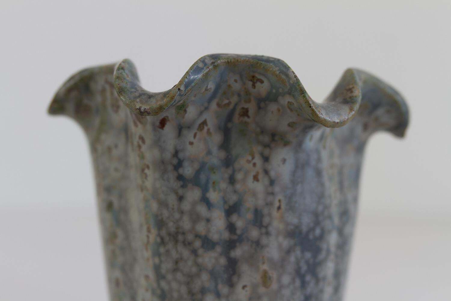 photo for sale Arne Bang Stoneware Vase With Blue And Green Glaze, Denmark 1940s.