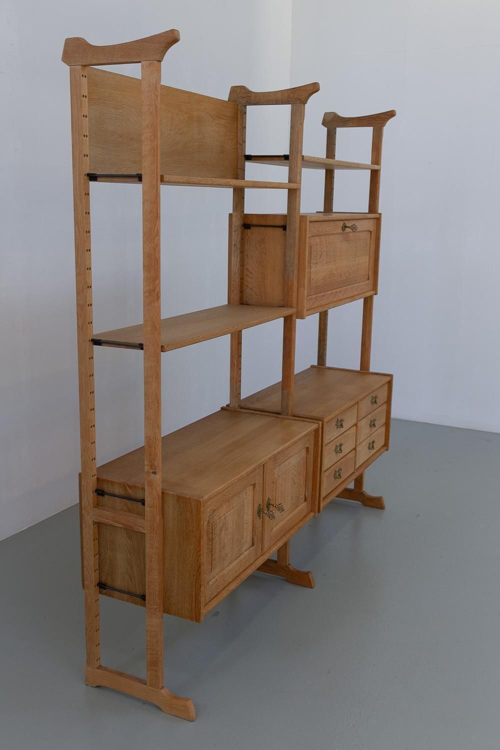 Danish Freestanding Oak Bookcase By Henning Kjærnulf For Nyrup Møbler, 1960s. photo for sale