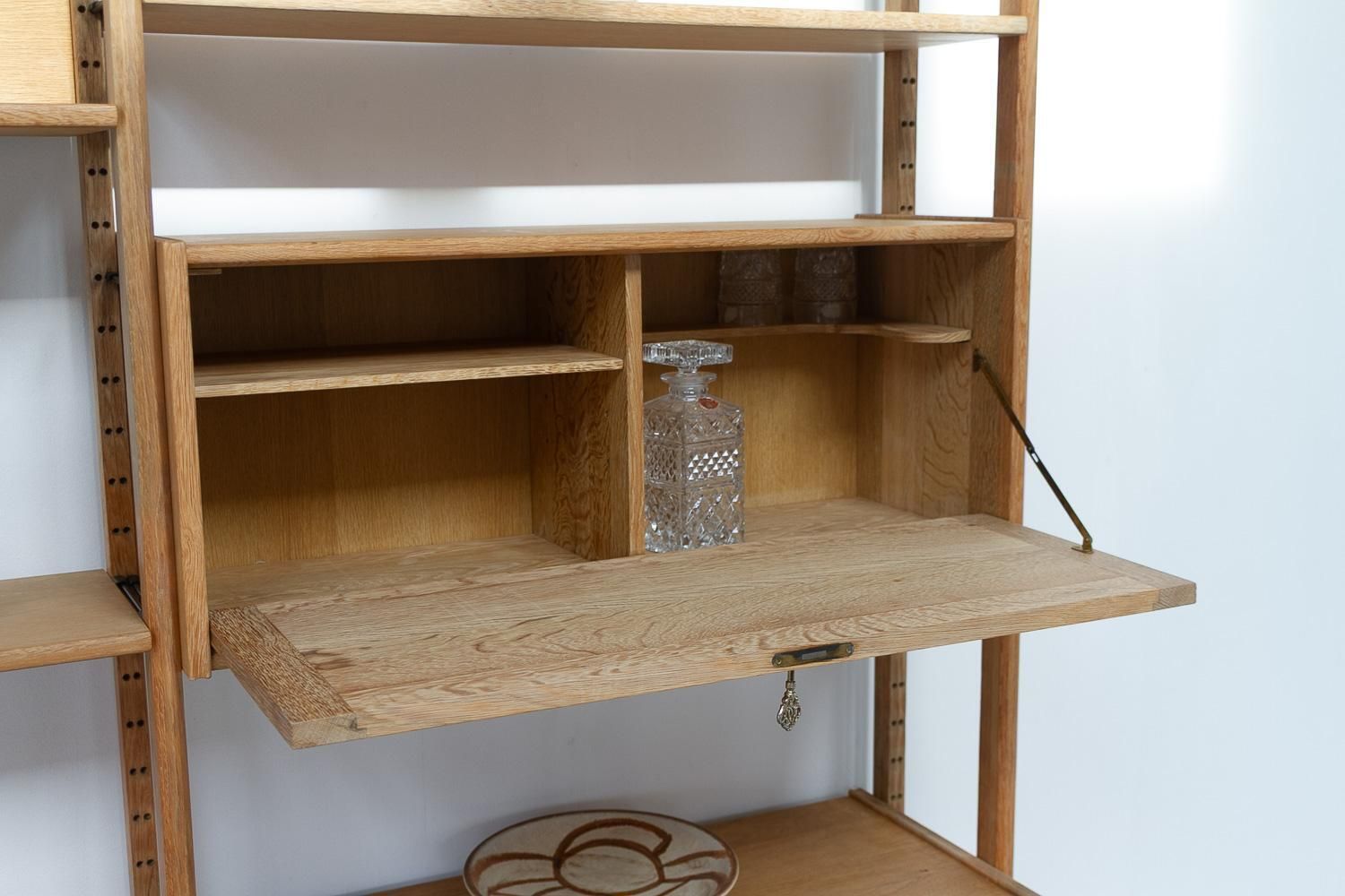 photo buy Danish Freestanding Oak Bookcase By Henning Kjærnulf For Nyrup Møbler, 1960s.