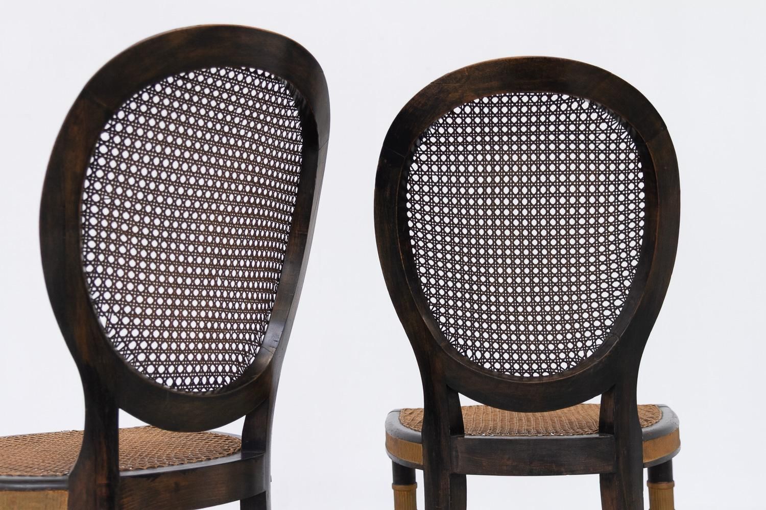 1029.0 French Louis XVI Style Cane Side Chairs, 1880s. Set Of 2. photo