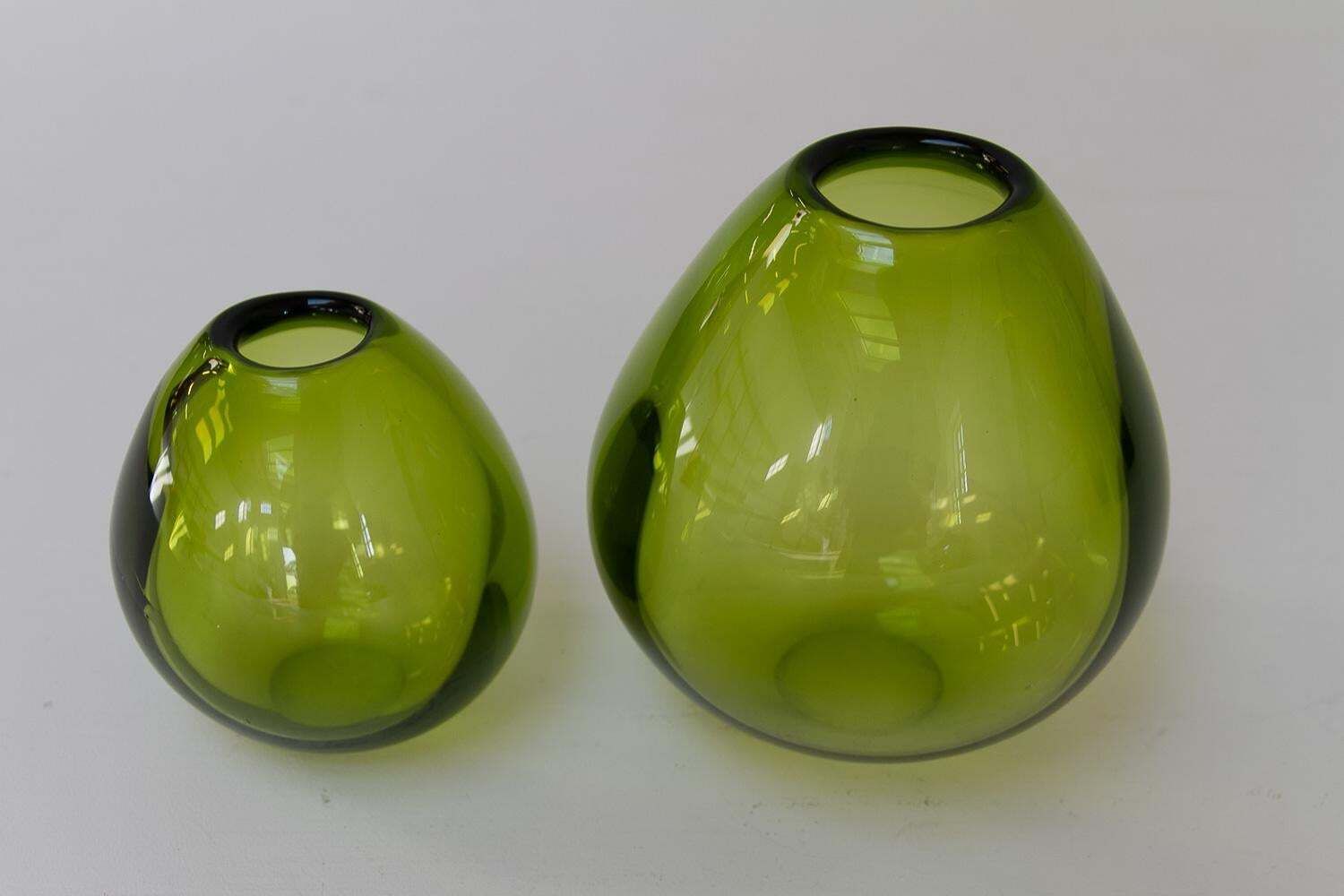 Home Decor Danish Maygreen Tall And Drop Vases By Per Lütken For Holmegaard 1960s. Set Of 6 photo