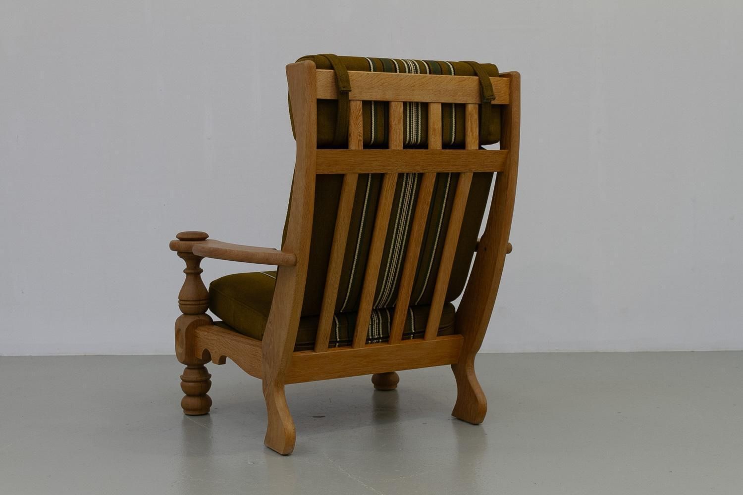 2059.0 Danish Mid Century Modern Oak High Back Lounge Chair In Kjærnulf Style, 1960s. photo