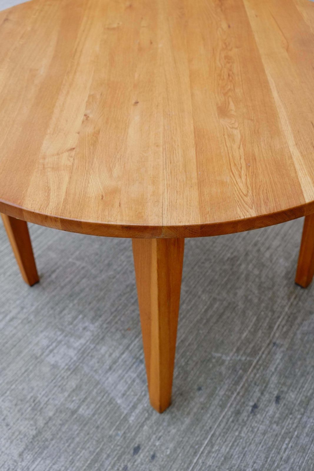 Mid Century Solid Pine Round Breakfast Dining Table With Removable Legs photo buy