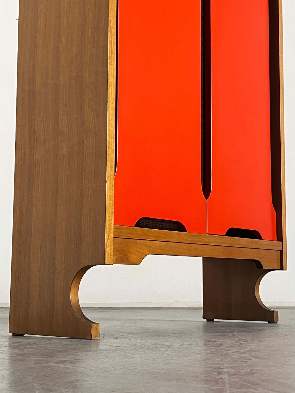Italian Vintage Constructivist Wooden Cabinet, Mid Century Modern 1960s Italy photo vintage