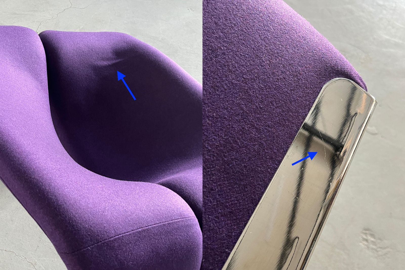 Furniture Iconic F598 ‘Groovy’ Chair By Pierre Paulin For Artifort, Purple Upholstery, 80s photo