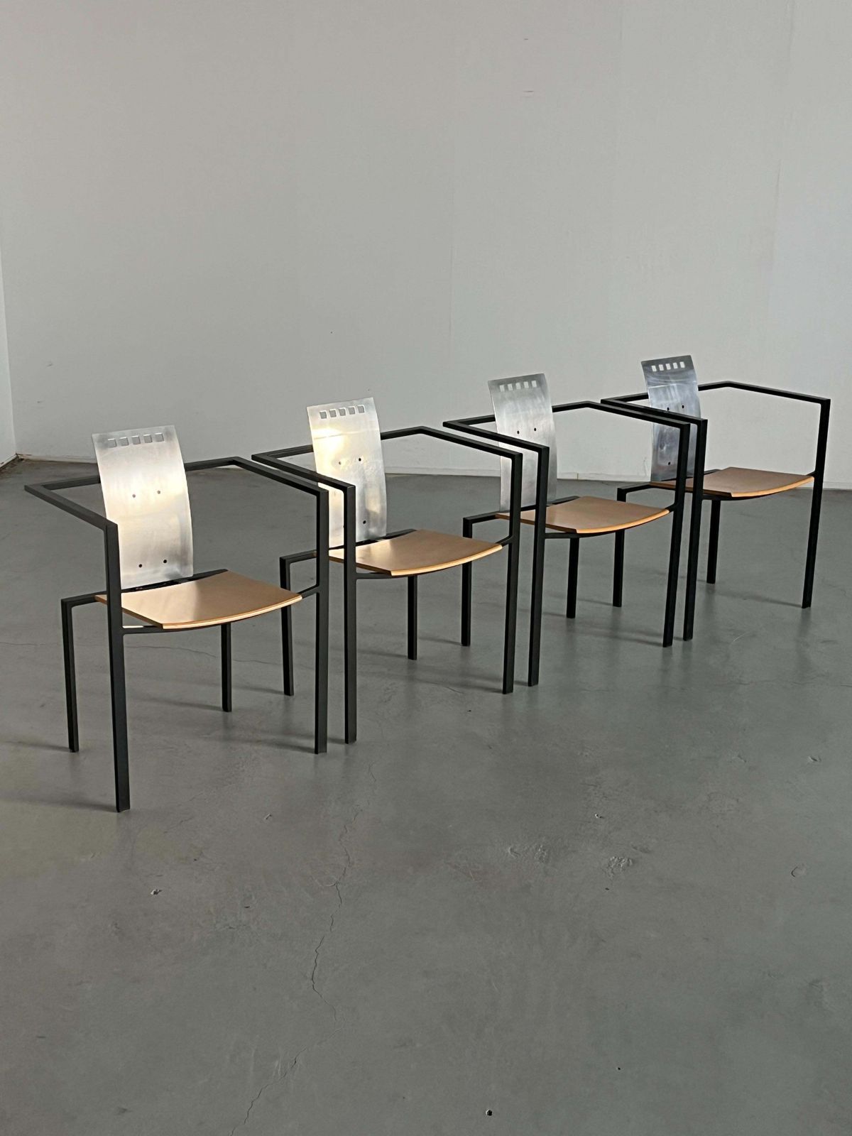 1 Of 4 Memphis Design Postmodern Geometrical Chairs By Kff, 1980s Germany photo Furniture