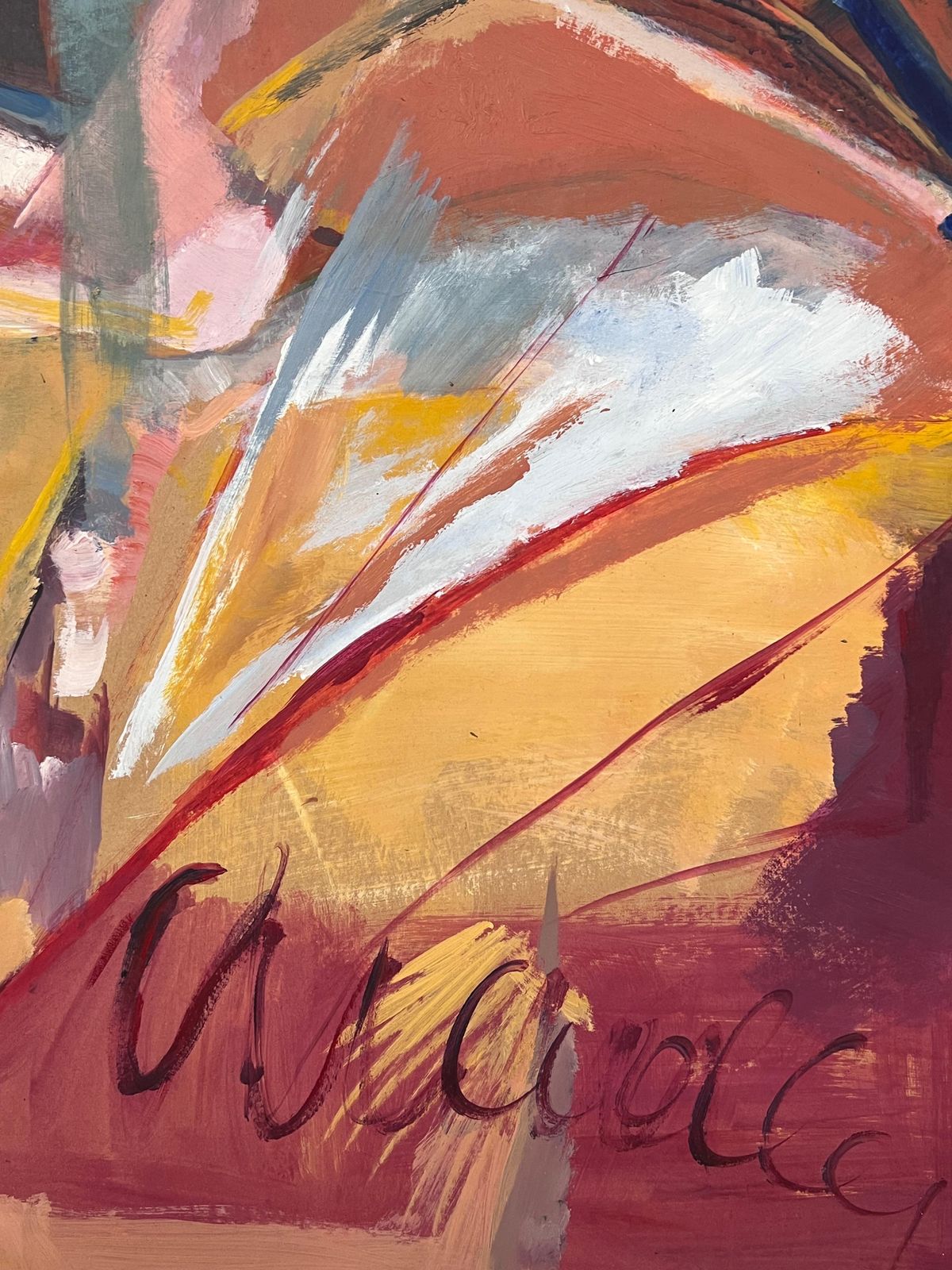 Marie Deloume (French Born 1942)huge French 20th Century Abstract Expression Painting 1980's Blur Of Colors photo vinterior