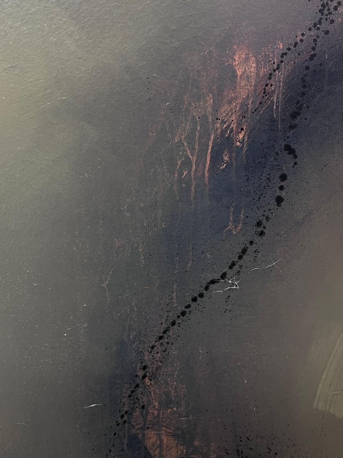 Jan Maïhuge French Contemporary Expressionist Signed Painting Atmospheric Greys2002 photo for sale