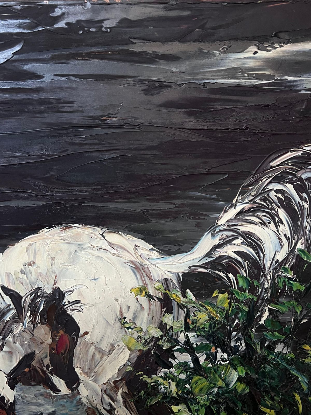 photo furniture Léon Schwartz Abrysfrench Expressionist Signed Oil Horse & Her Foal In Landscape, 20th Century