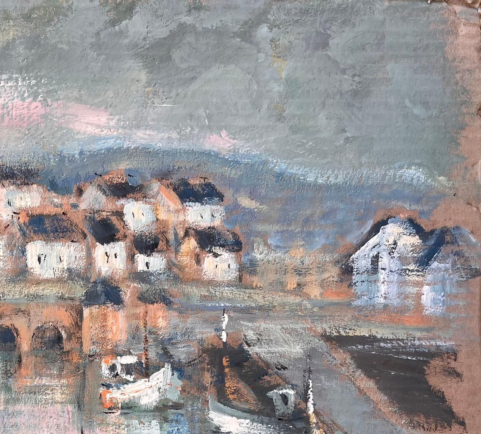 Fanch Lelimpressionist Harbour Scene With Boats And Stone Bridge In La Trinité Sur Mer photo Art