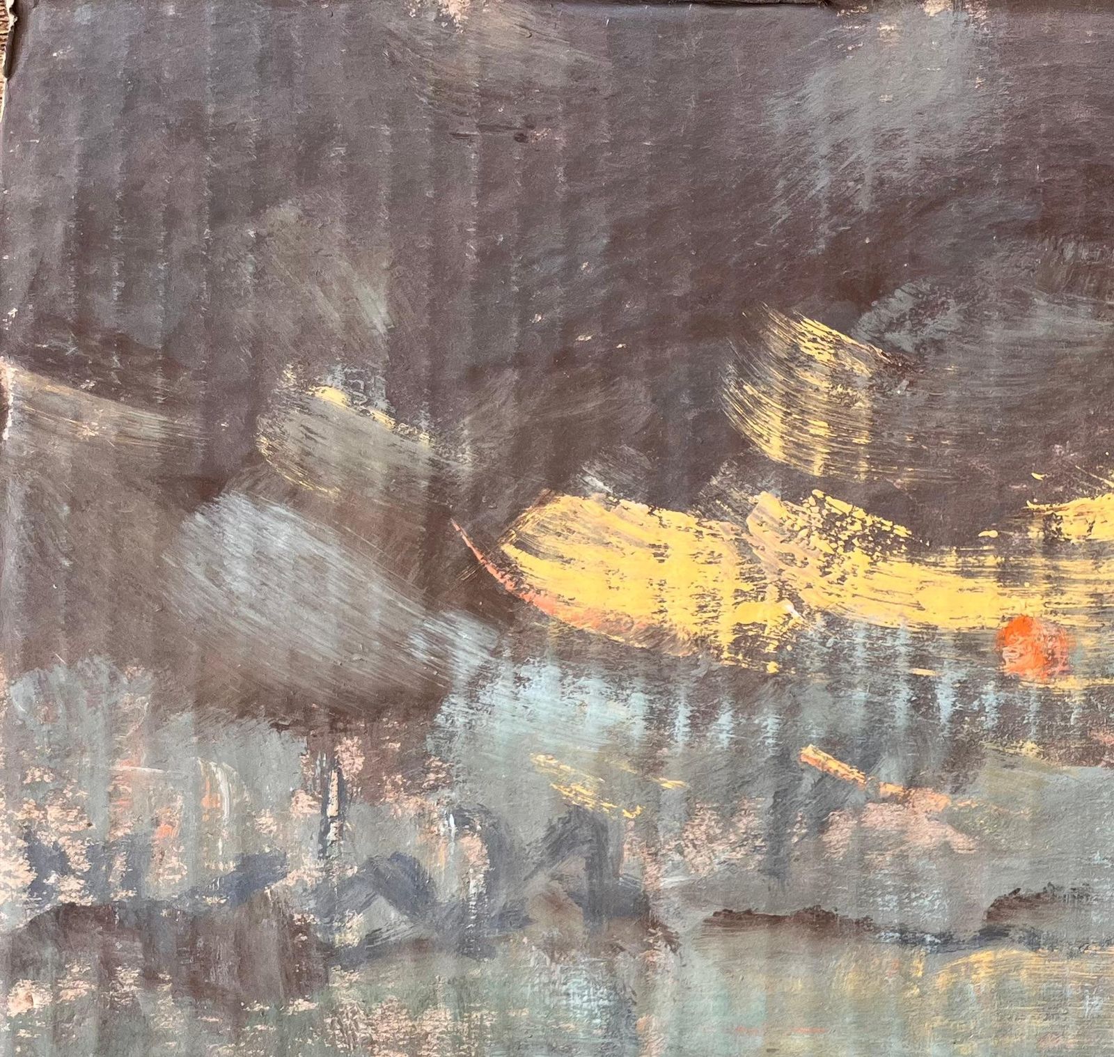 Fanch Lelmoody Impressionist Night Scene With Sailboat And City Lights On Water photo vinterior