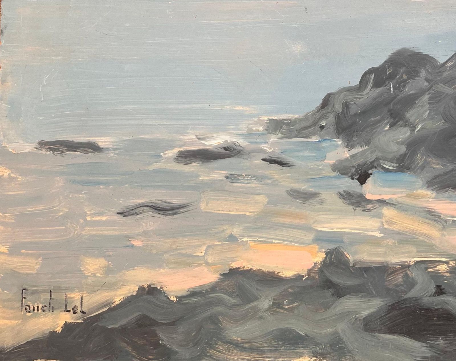 Fanch Lelimpressionist Seascape Painting Of The Chausey Islands With Boats And Rocks1999 photo vinterior