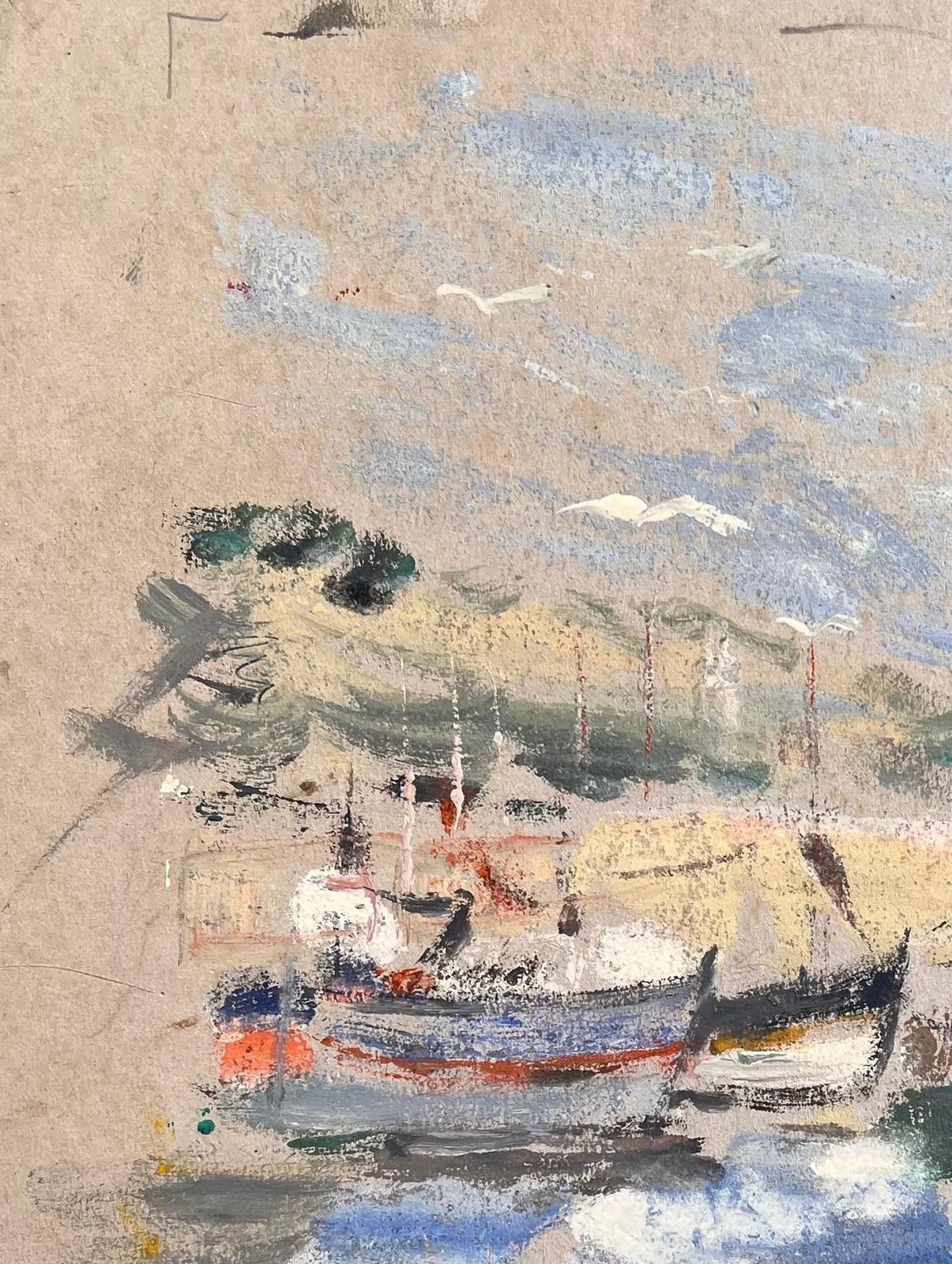 Fanch Lelimpressionist Harbour Scene With Lighthouse Fishing Boats And Seagulls In Motion1993 photo Art
