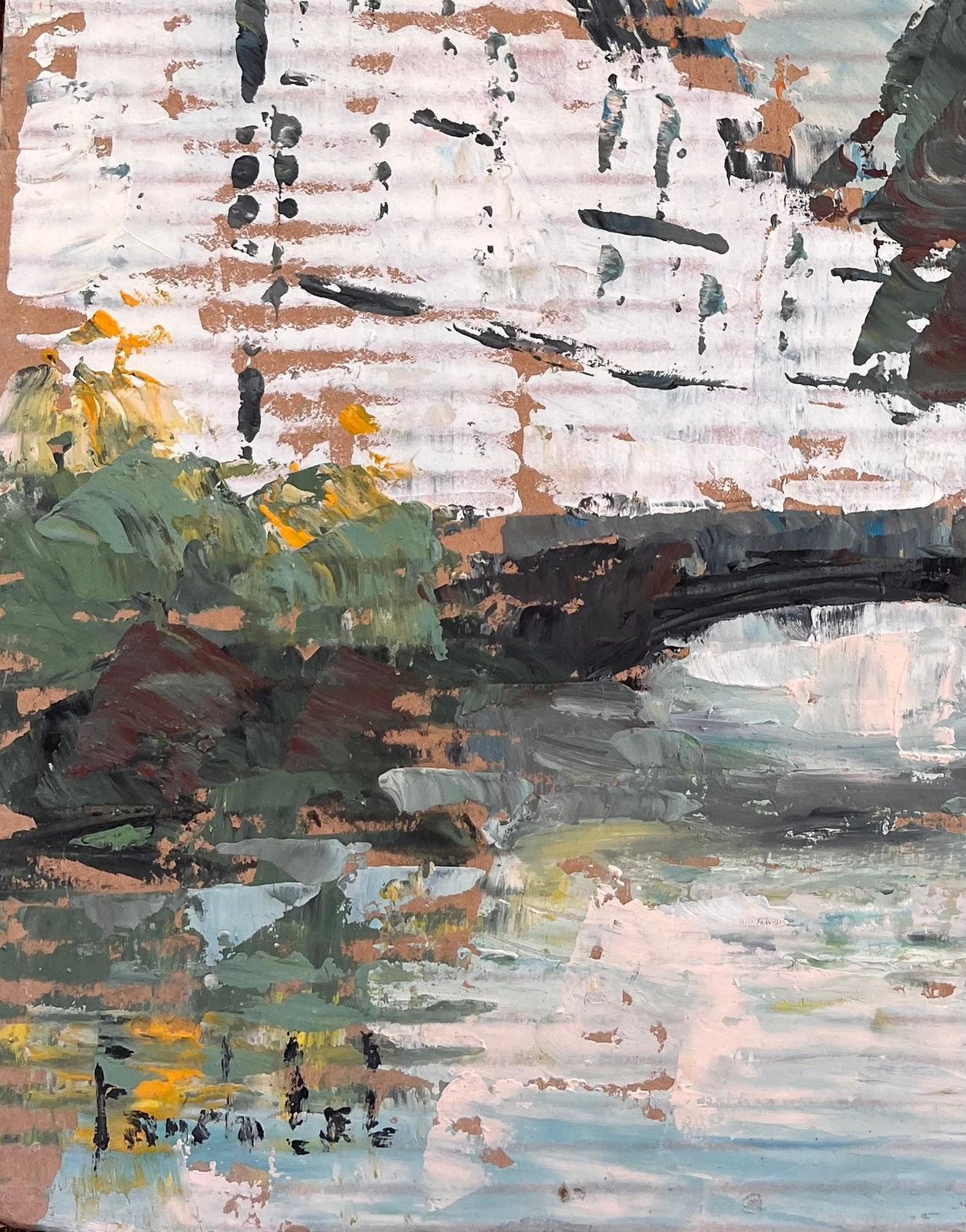 Fanch Lelimpressionist River Bridge Scene With Reflections And White Buildings In France photo Art