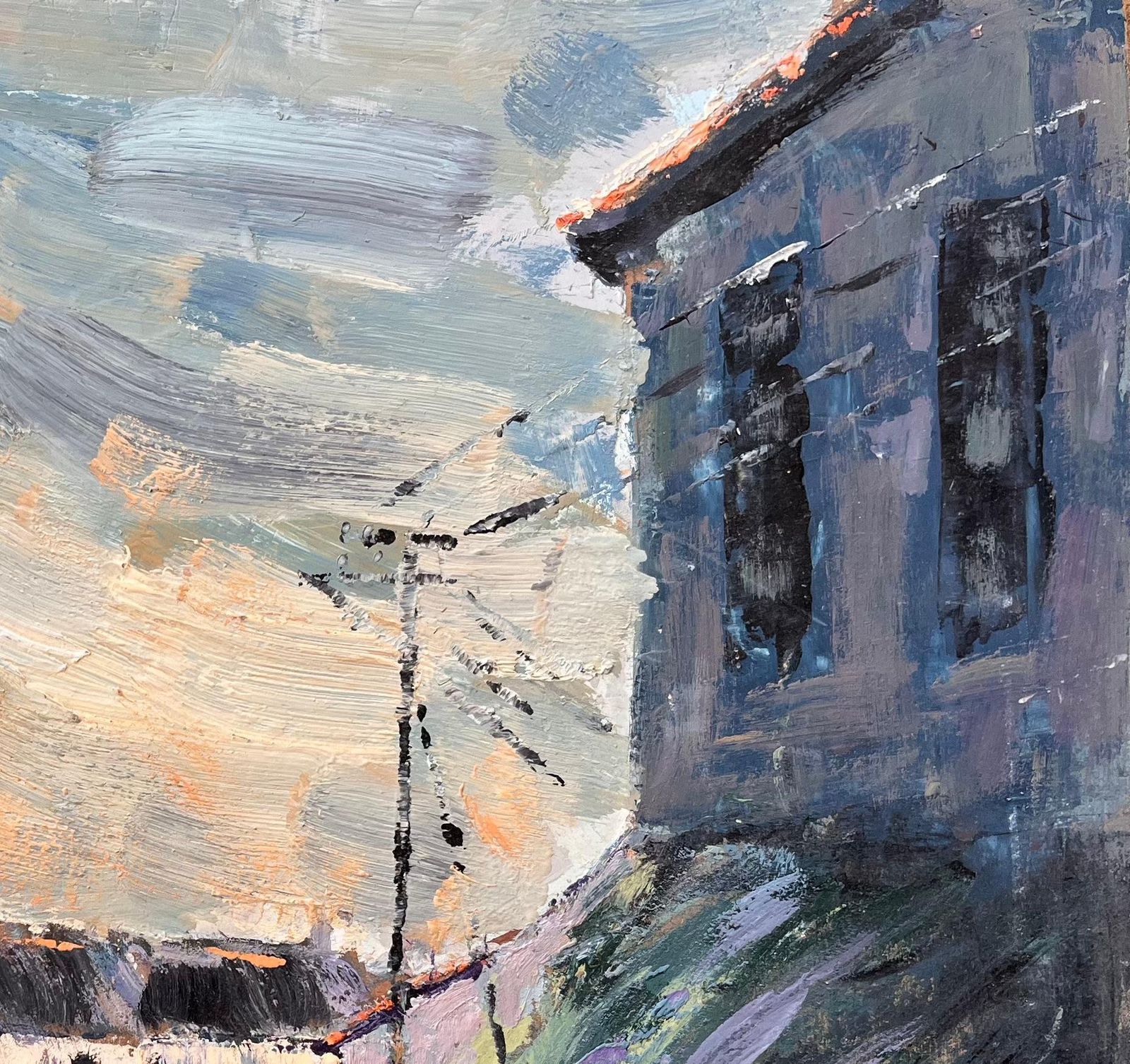 Fanch Lelevening Shadows In A Village Street Scene Impressionist Painting photo Art
