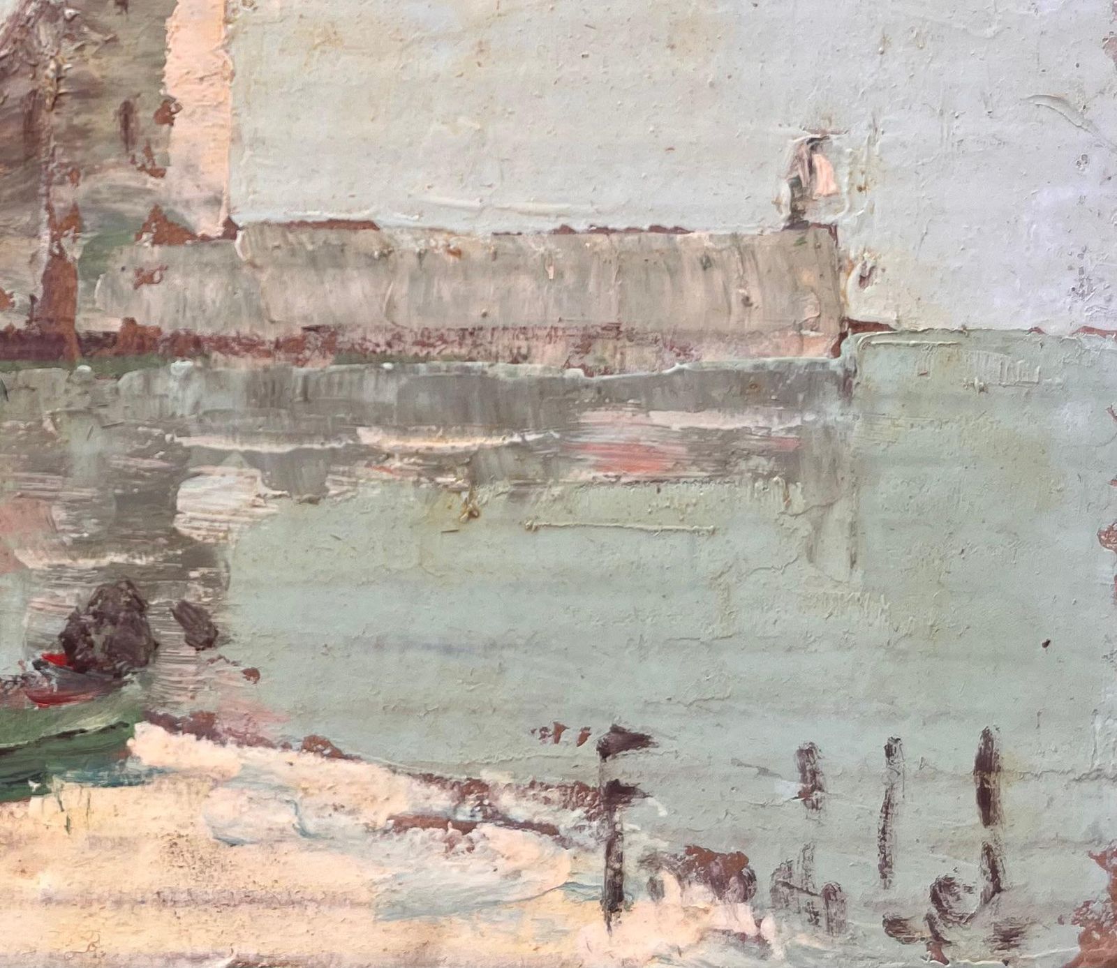 Fanch Lelimpressionist French Coastal Village With Bell Tower Boats And Buildings photo Art