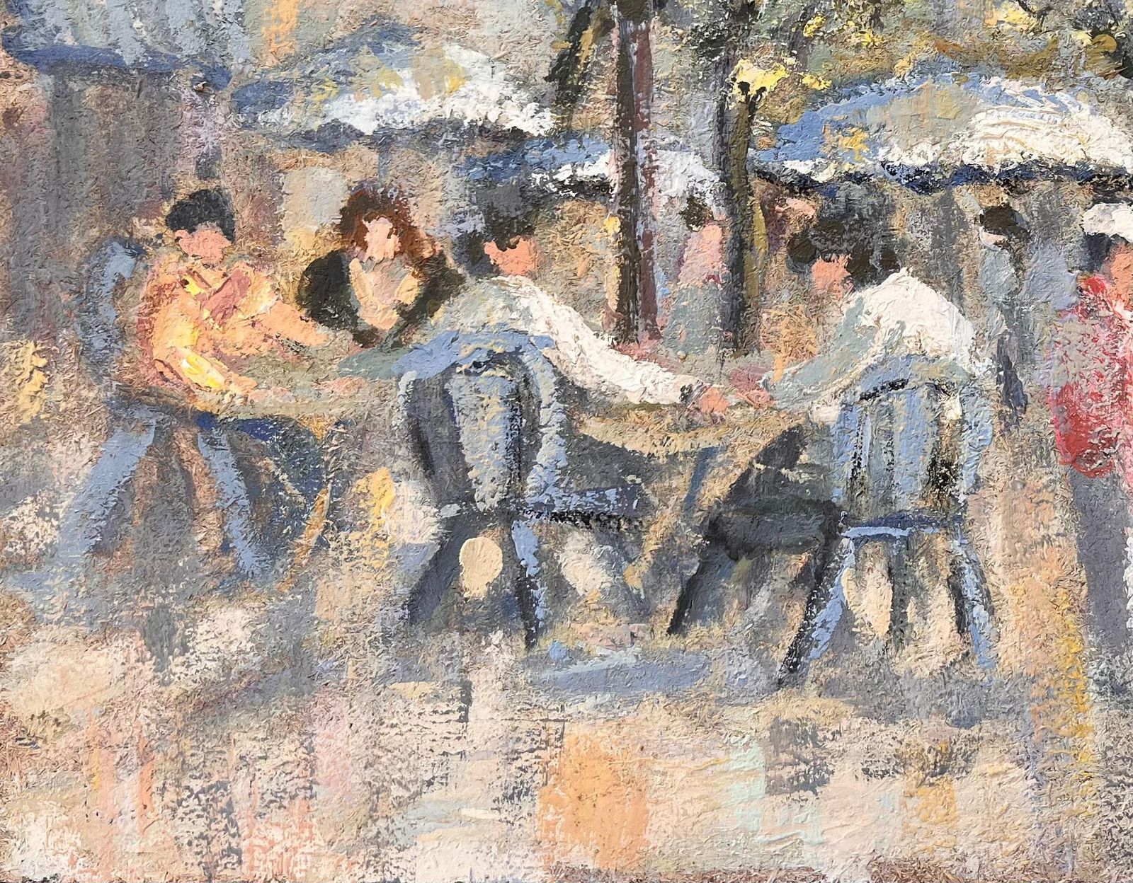 Fanch Lelfrench Impressionist Urban Scene Of Bustling Café Terrace In Saint Malo2002 photo 546.0
