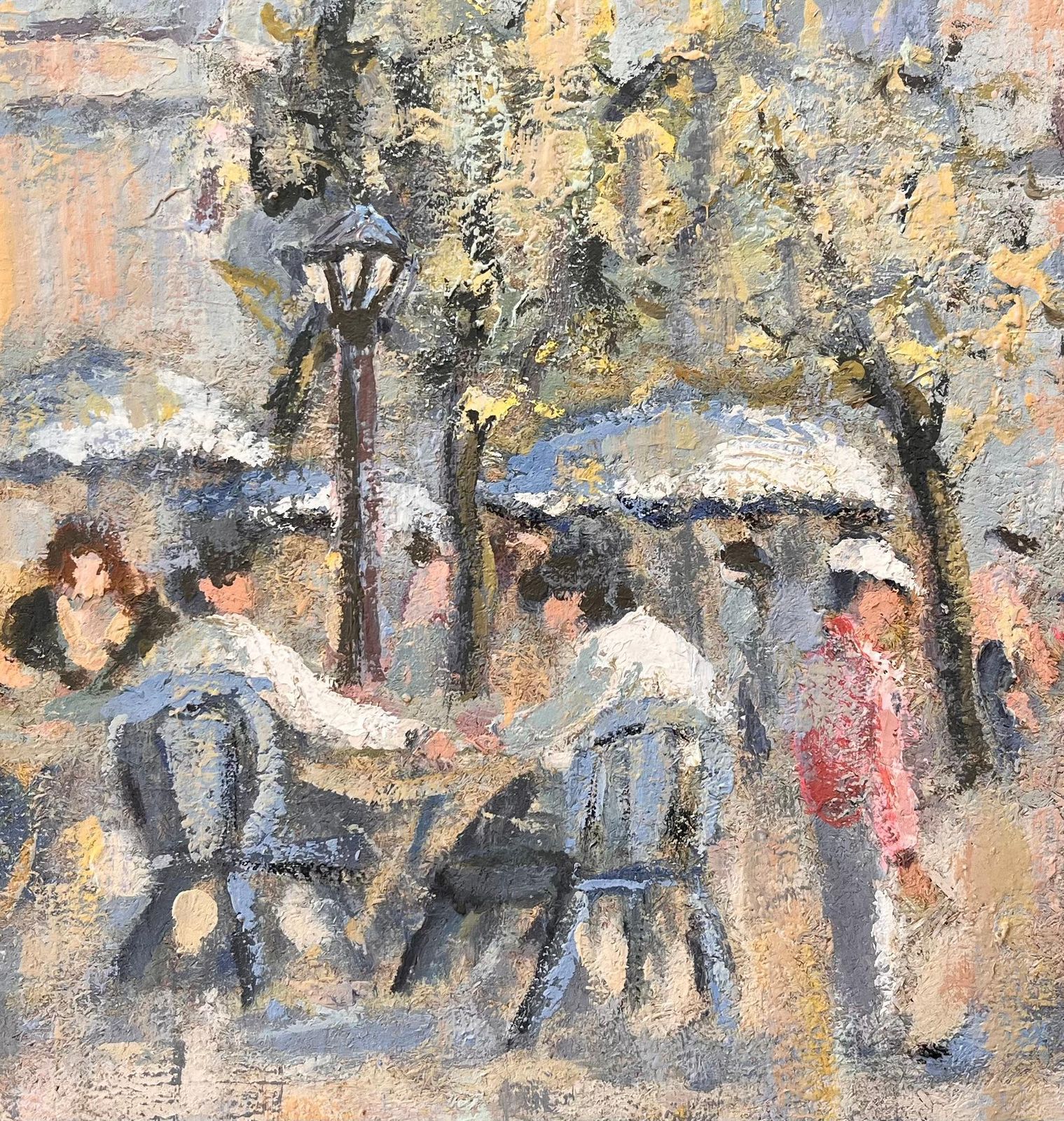 Fanch Lelfrench Impressionist Urban Scene Of Bustling Café Terrace In Saint Malo2002 photo buy