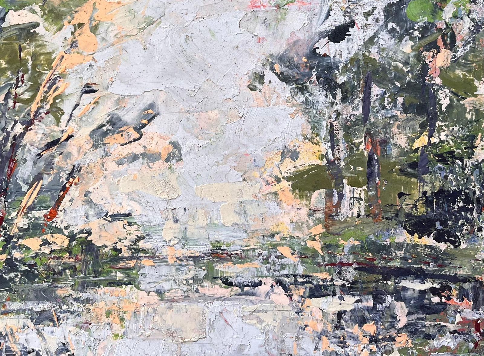 Fanch Lelfrench Abstracted Landscape Forest Scene With Reflections In The Water photo buy