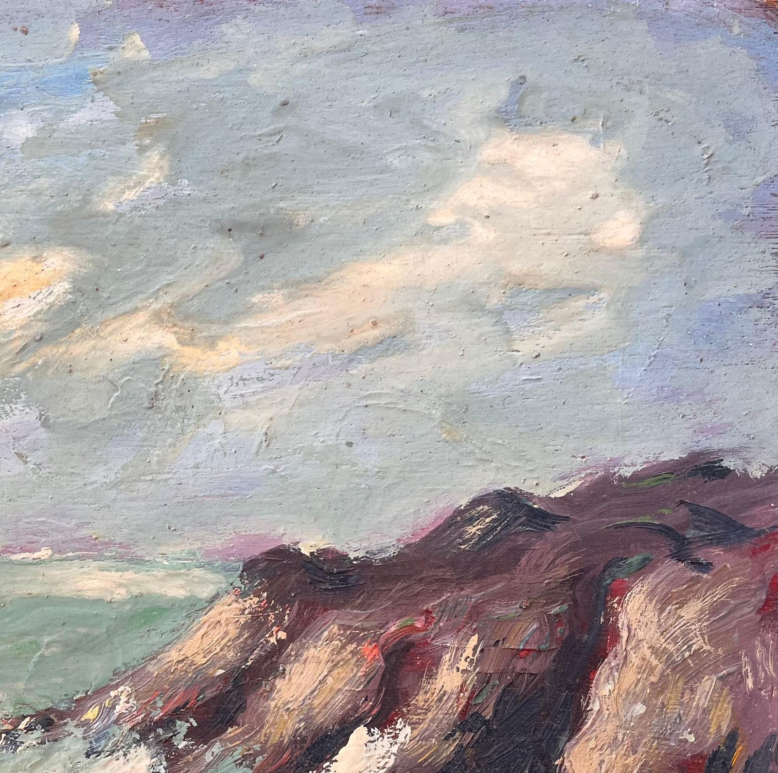 Fanch Lelfrench Impressionist Coastal Scene With Crashing Waves And Sailing Boats photo 541.0