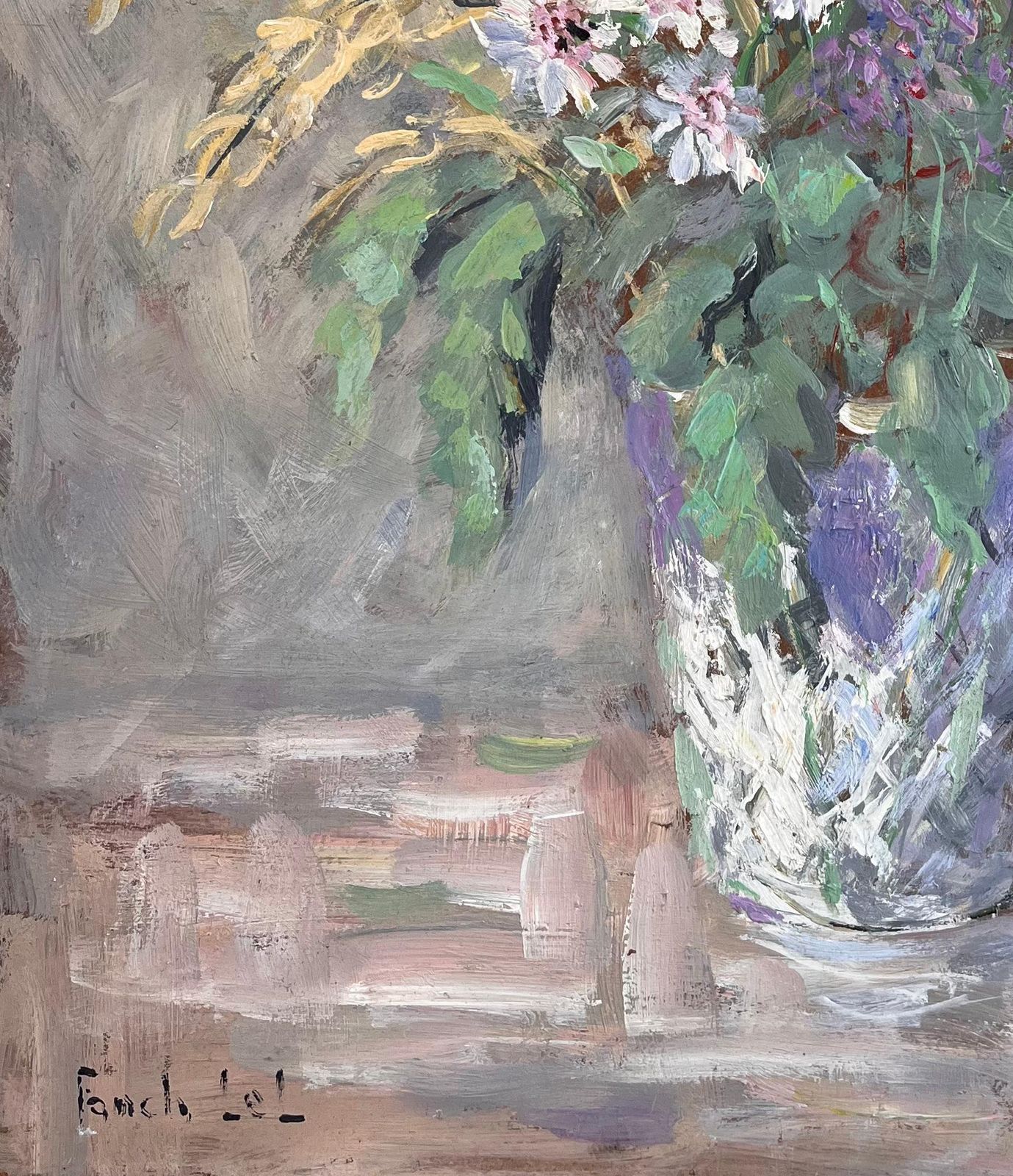Fanch Lelimpressionist French Floral Still Life Oil Of Le Bouquet Du Cinquantenaire2000 photo vinterior