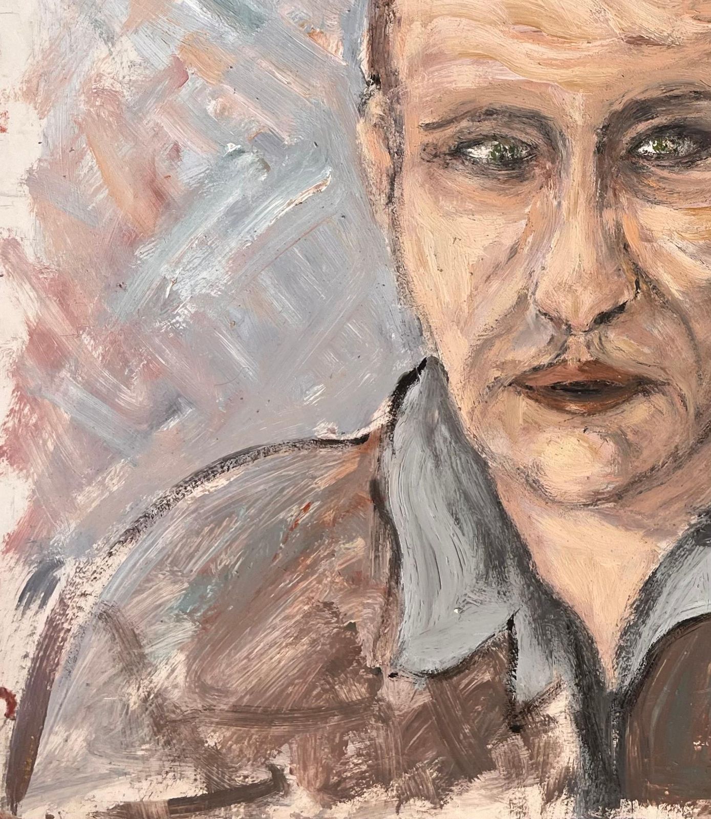 Fanch Lelexpressionist Portrait Of A Man With Piercing Eyes And Bold Brushwork photo Art