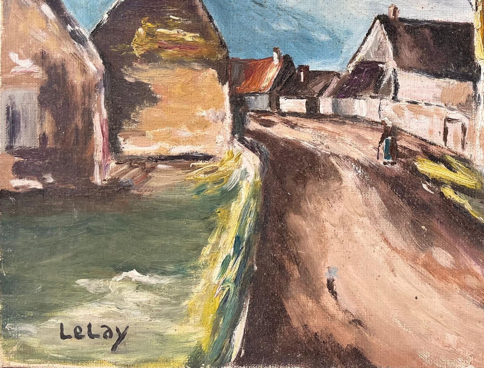 F. Le Layfrench Village Street With Stone Houses And Arched Doorway photo 546.0