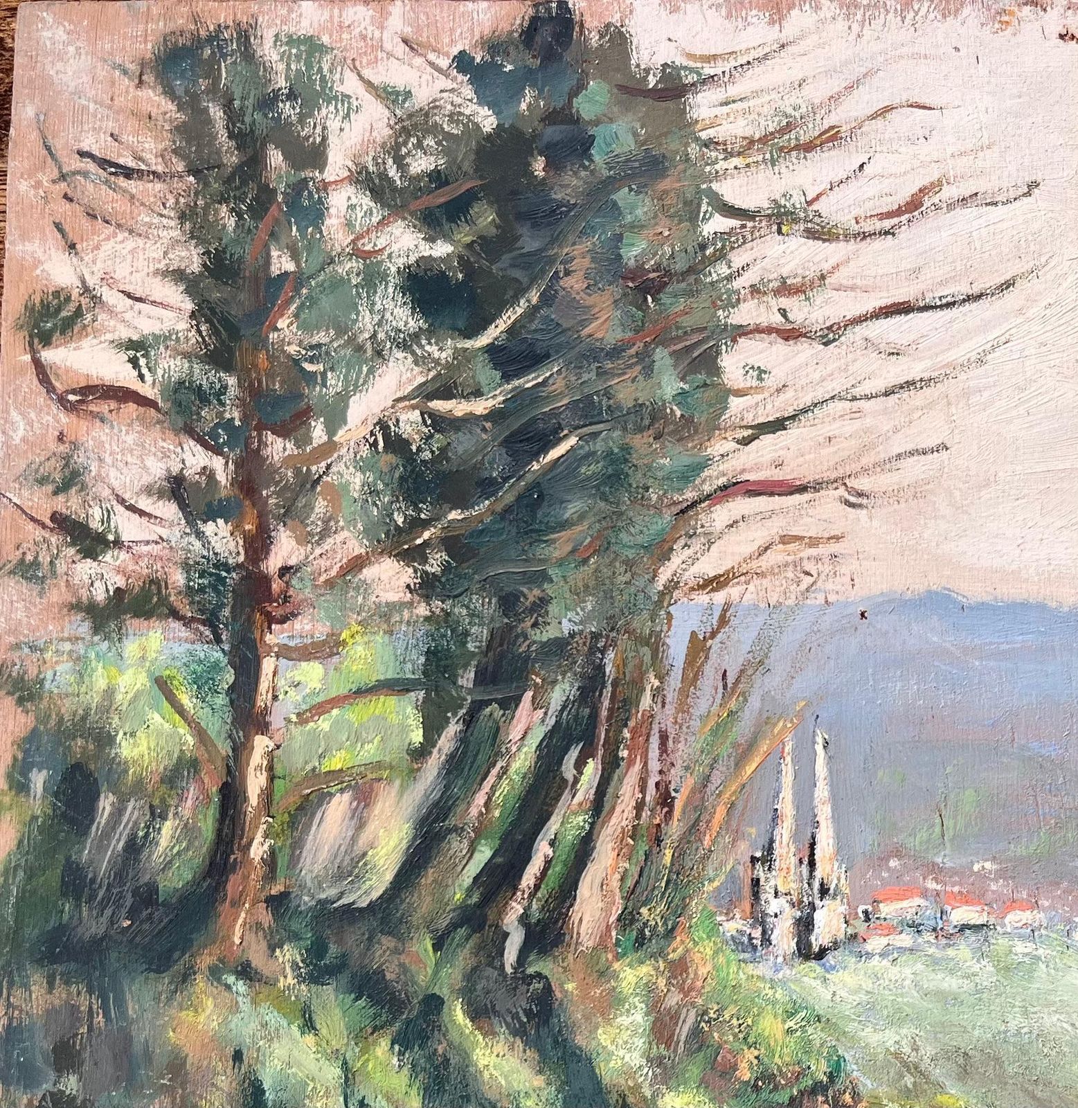 F. Le Layfrench Impressionist Landscape Of Rural Path In Vimoutiers Normandy photo for sale