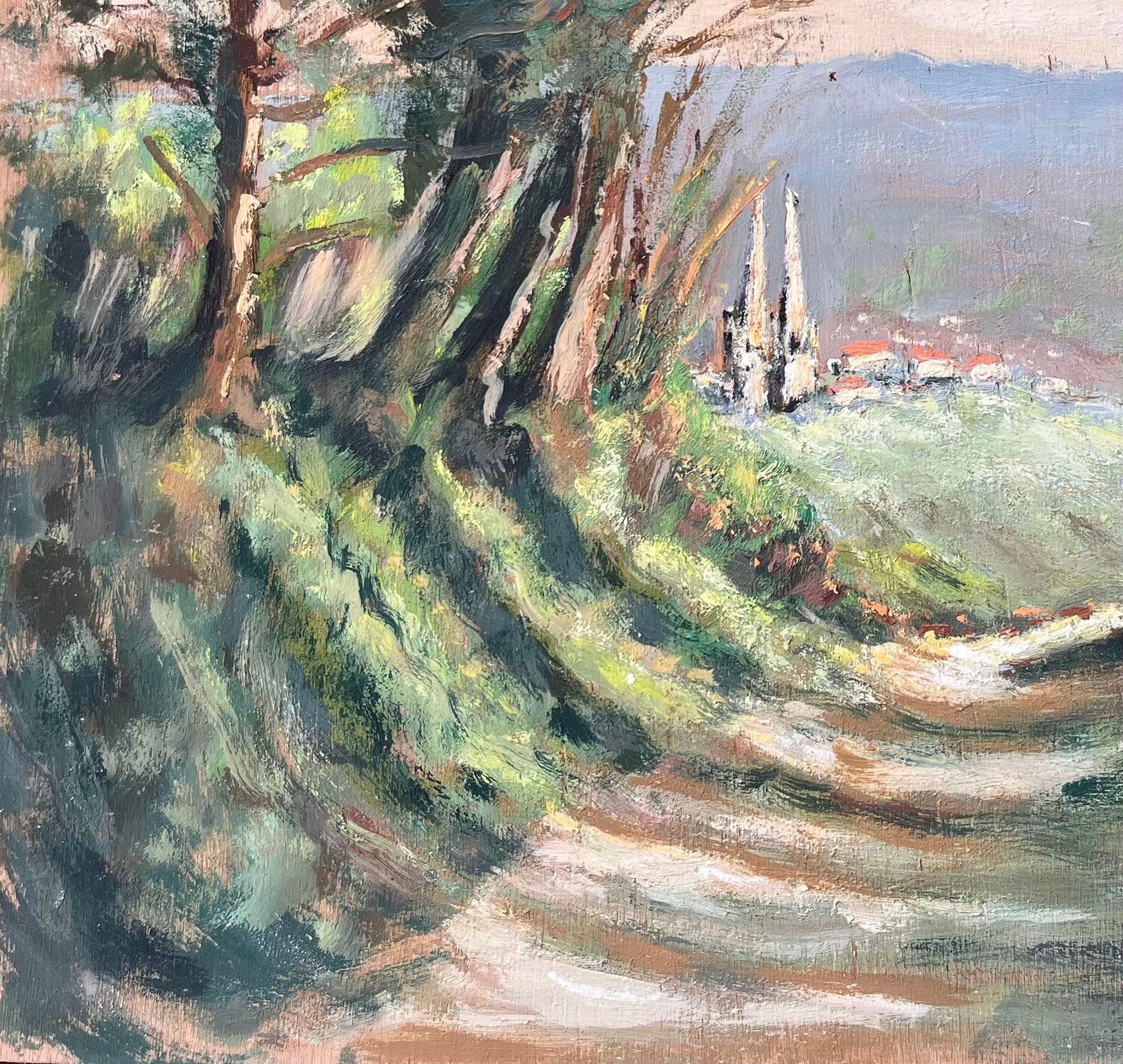 F. Le Layfrench Impressionist Landscape Of Rural Path In Vimoutiers Normandy photo Art