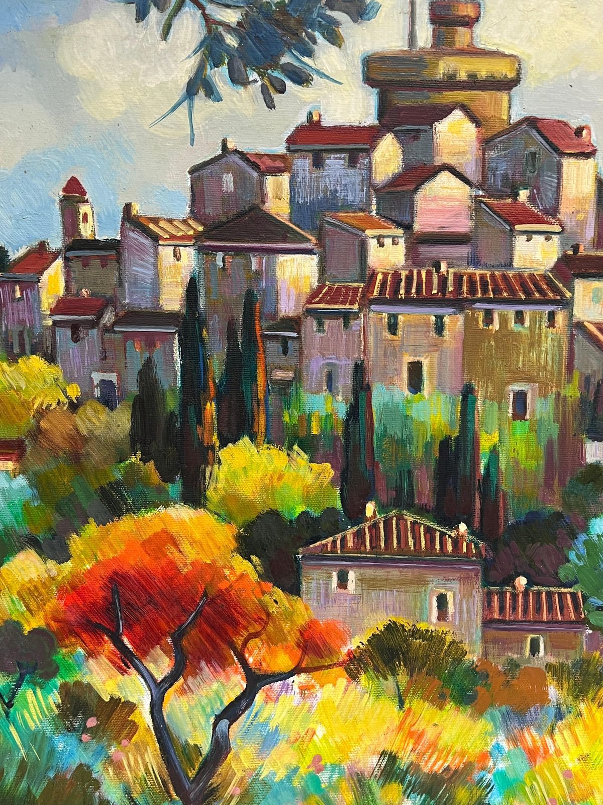 Max Toutainbright Summer French Layered Village Post Impressionist Painting photo Art